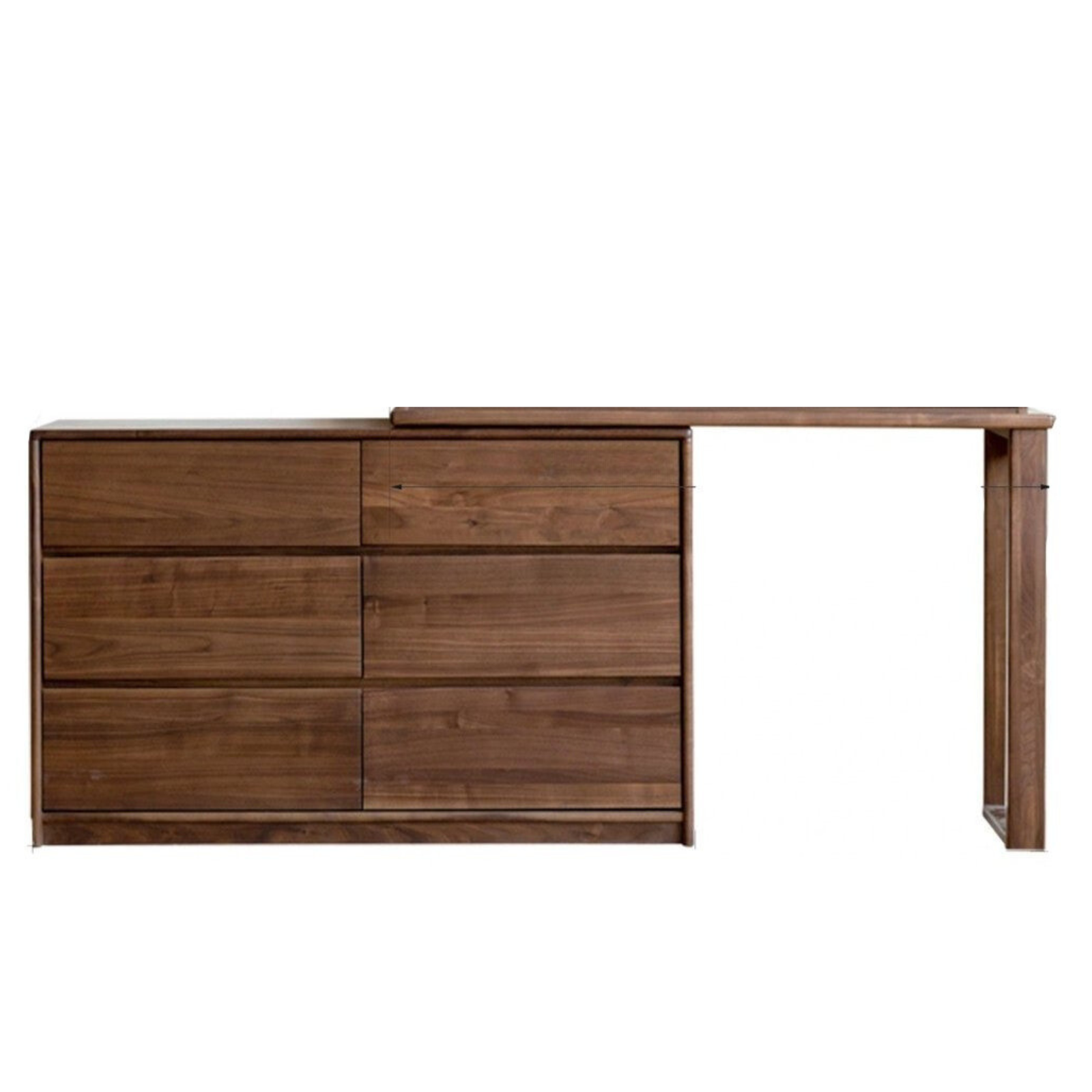 Black Walnut, Walnut Tree Solid Wood Retractable Dressing Table.