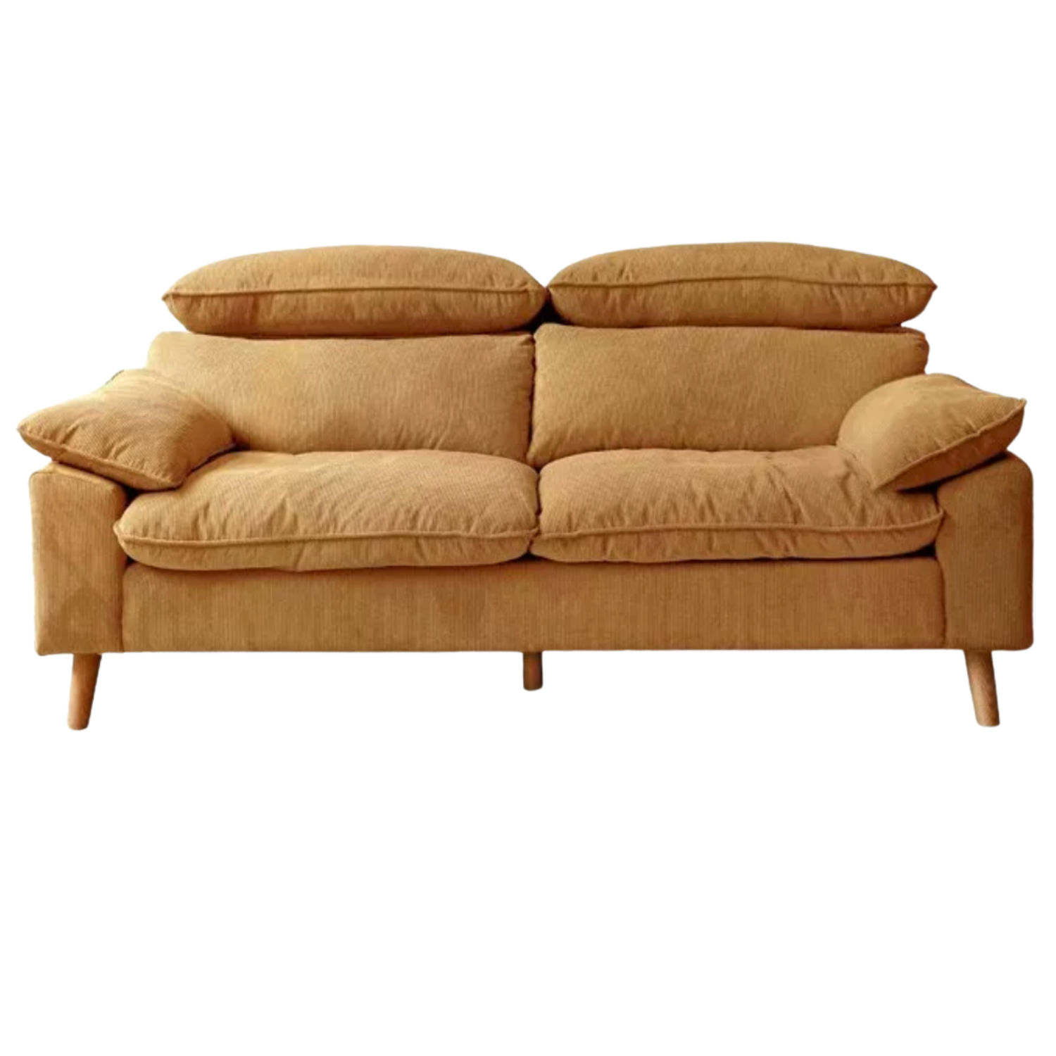 Fabric High Back Straight Sofa Modern