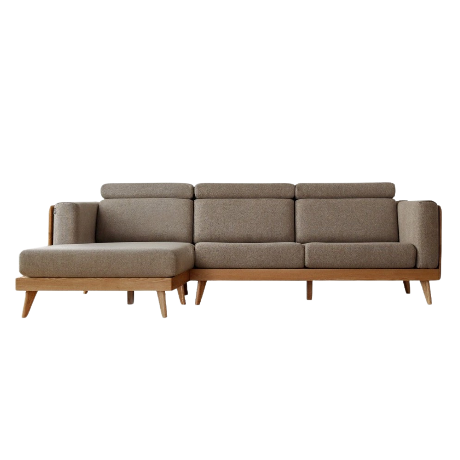 Oak, Ash Solid Wood Modern Fabric Sofa.