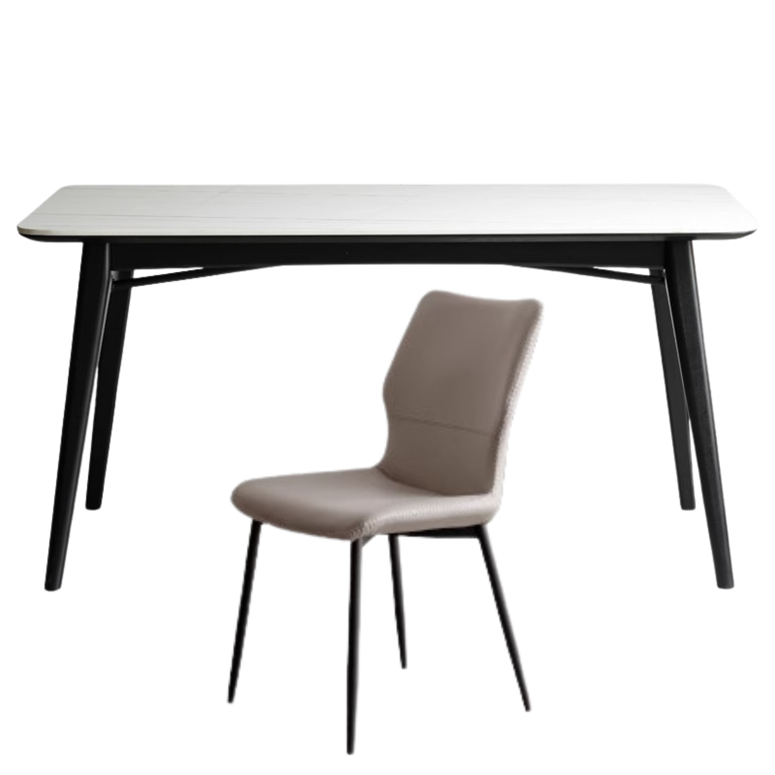 Oak Solid Wood Slate Luxury Dining Table