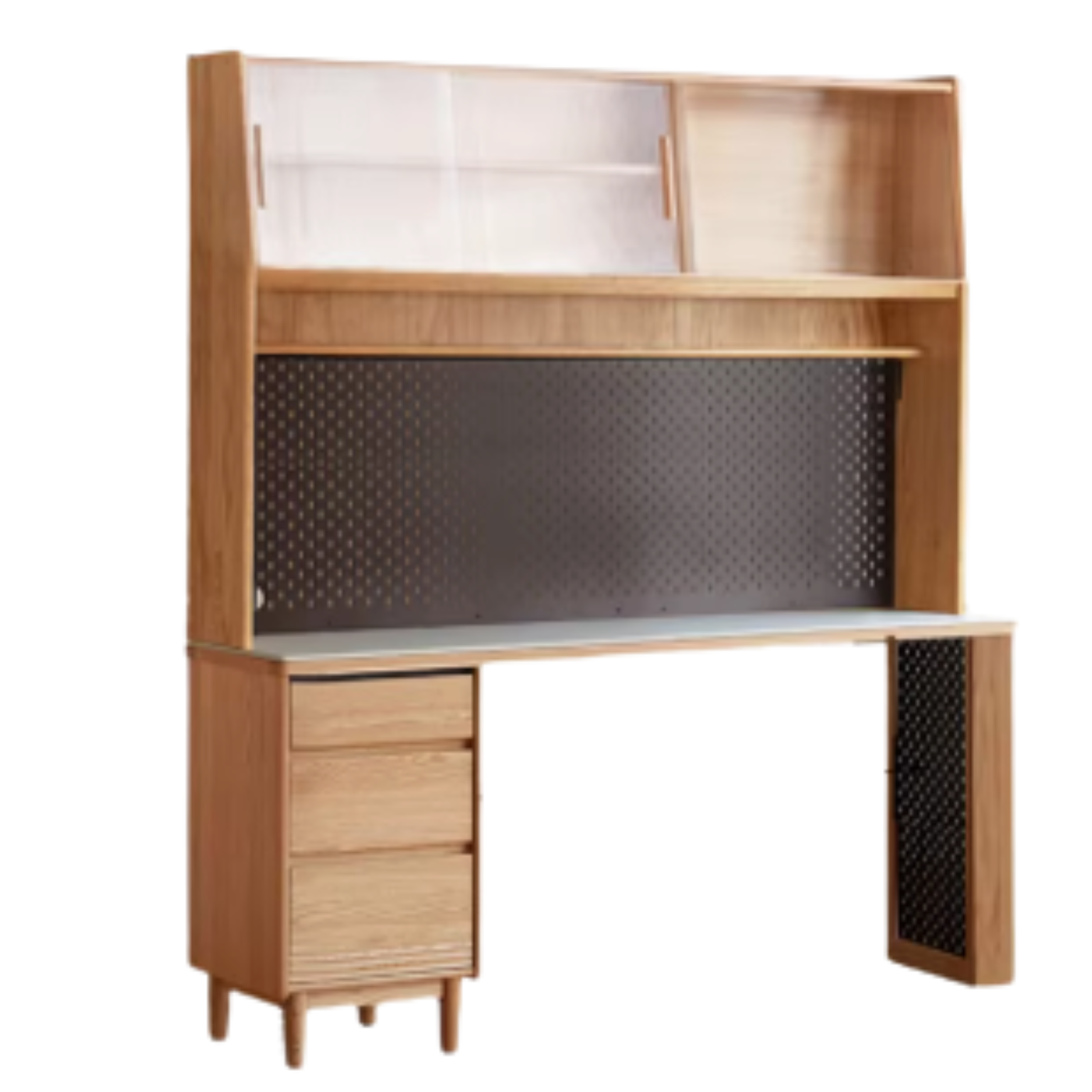 Oak, Ash Solid Wood Modern Rock Board Sideboard
