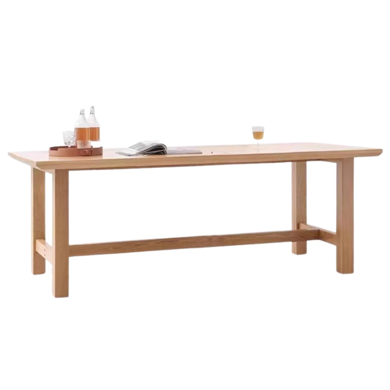 Oak, Ash, Poplar, Cherry Solid Wood Rustic Style Dining Table