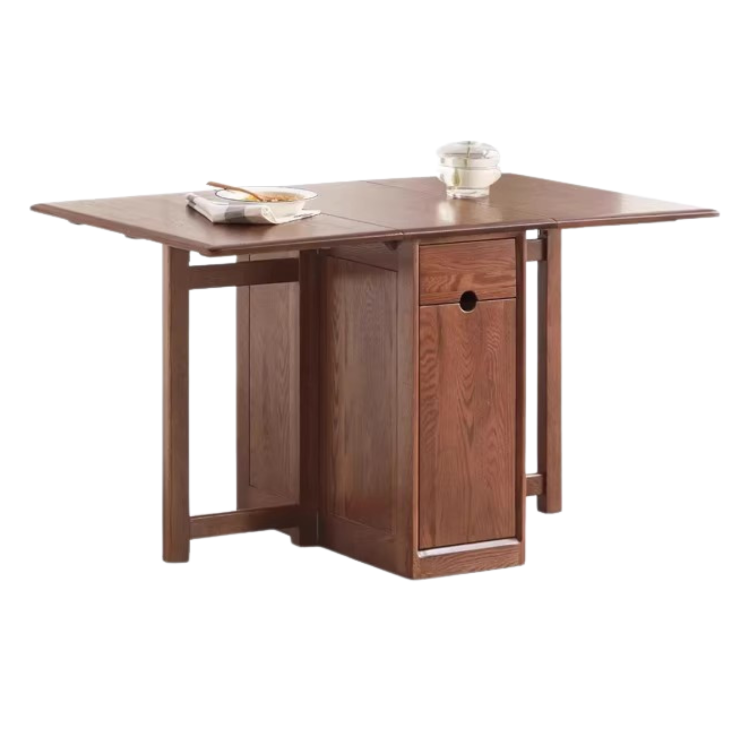 Ash, Oak Solid Wood Folding Dining Table