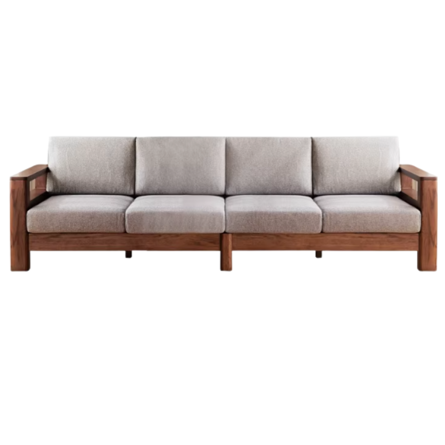 Oak Solid Wood Cotton Fabric Sofa.