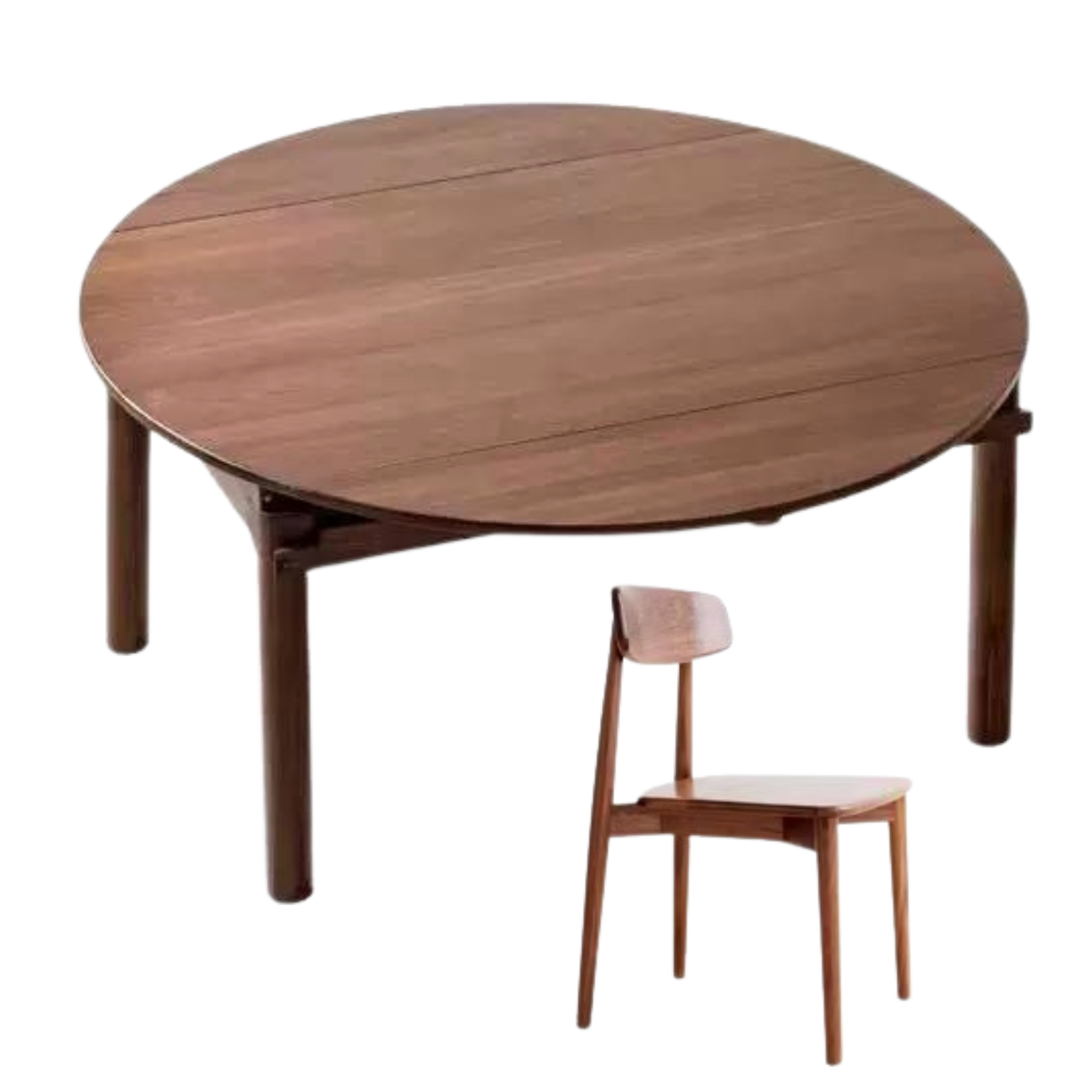 Ash, Oak, Black Walnut Solid Wood Folding Dining Table