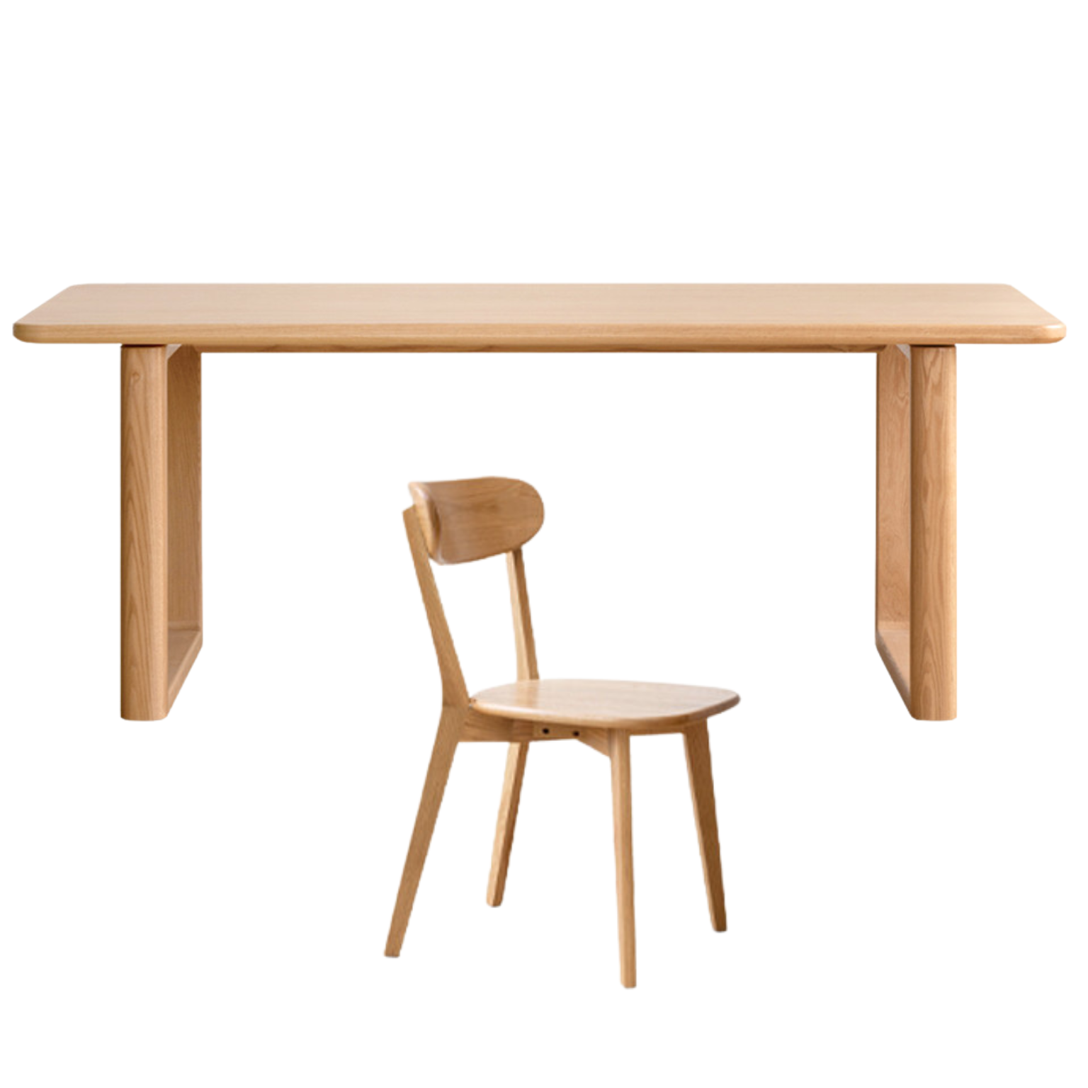 Oak Solid Wood Large Plate Dining Table