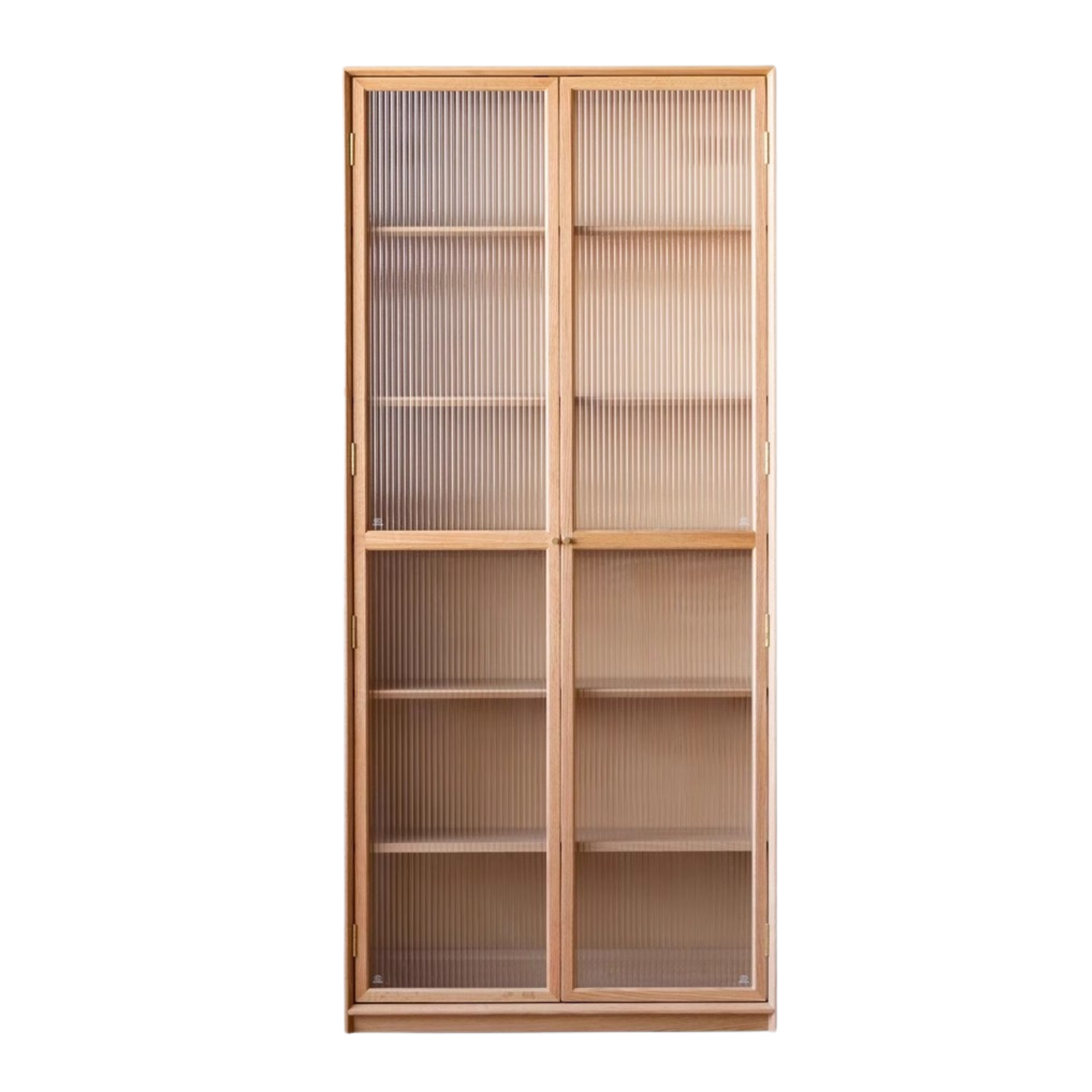 Oak Solid Wood Nordic Style Bookshelf with Floor Storage Cabinet