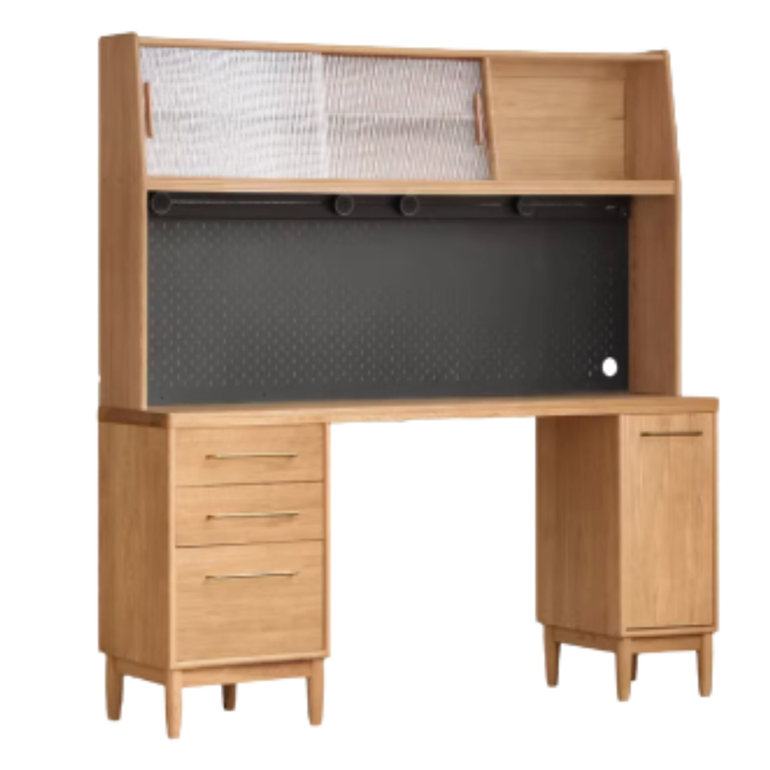 Solid RubberWood, Oak Solid Wood Large Capacity Dining Sideboard