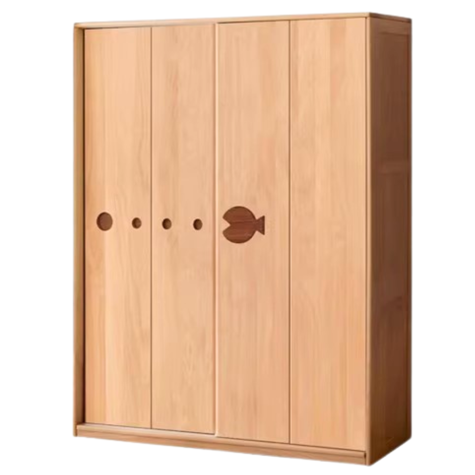 Beech Solid Wood Kids Wardrobe Sliding Door