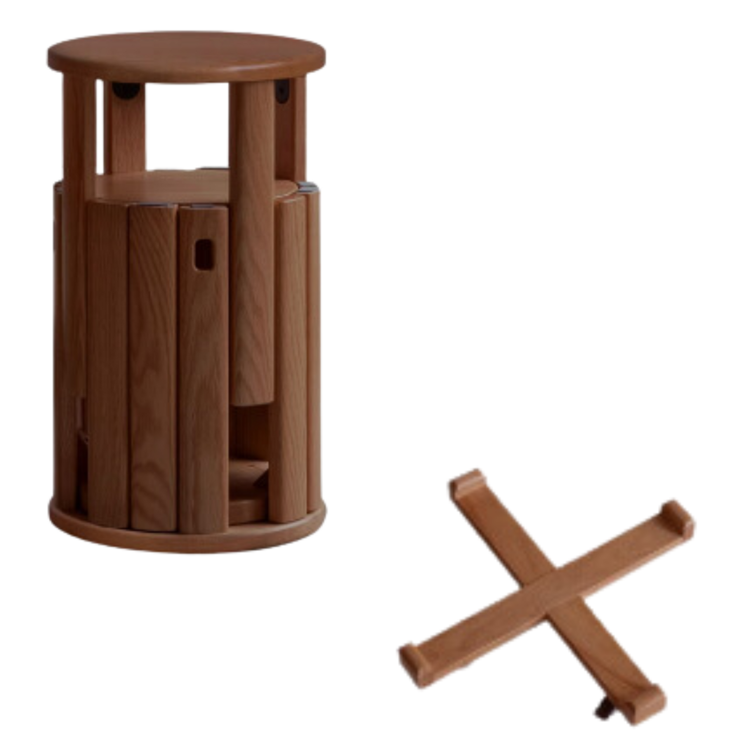 4 pcs Black Walnut, Ash, Oak Solid Wood, Solid RubberWood Stackable Dining Stool