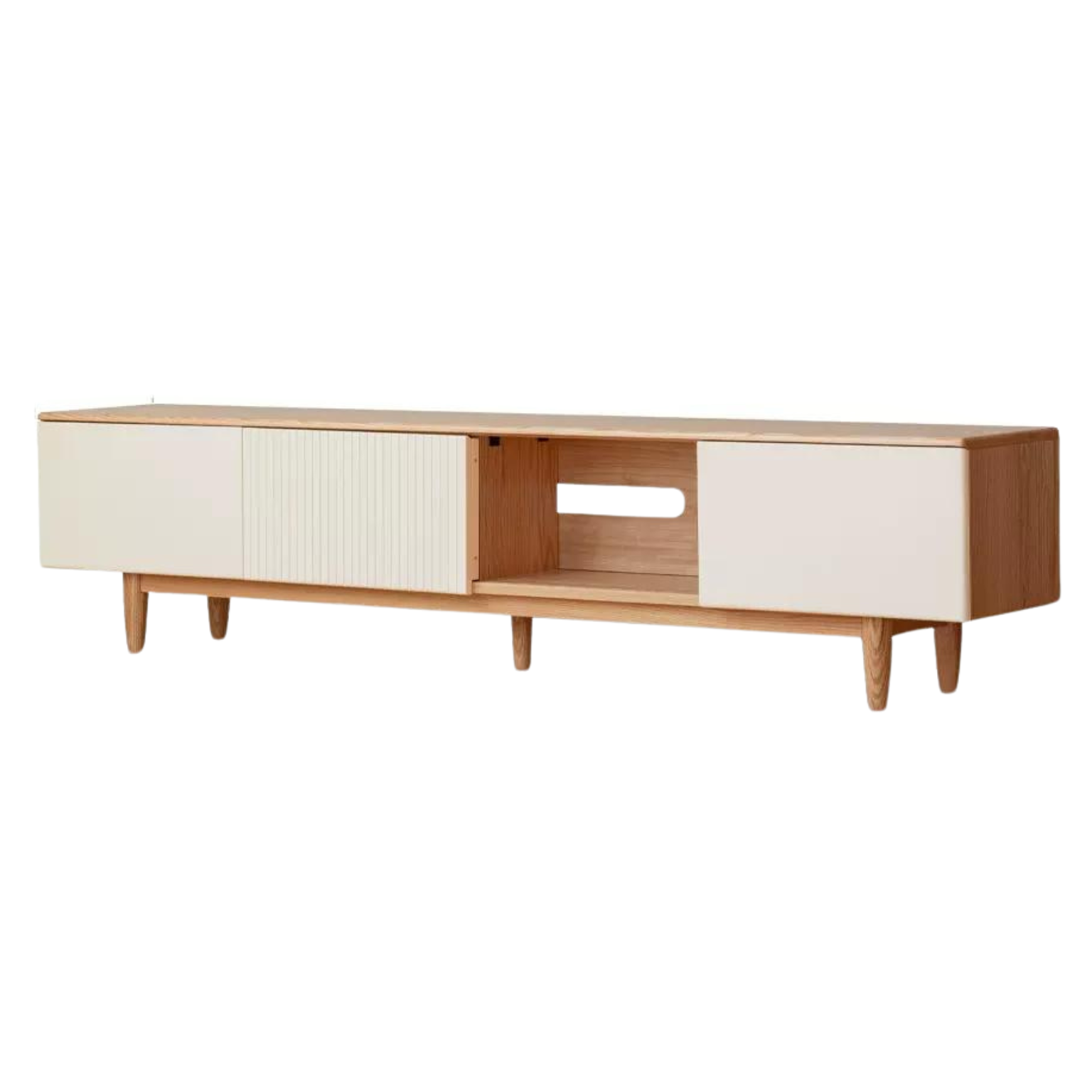 Oak Solid Wood Modern Storage TV Cabinet.