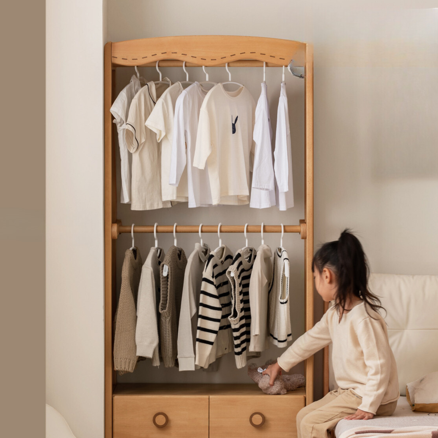 Beech Solid Wood Children's Wardrobe Hanger