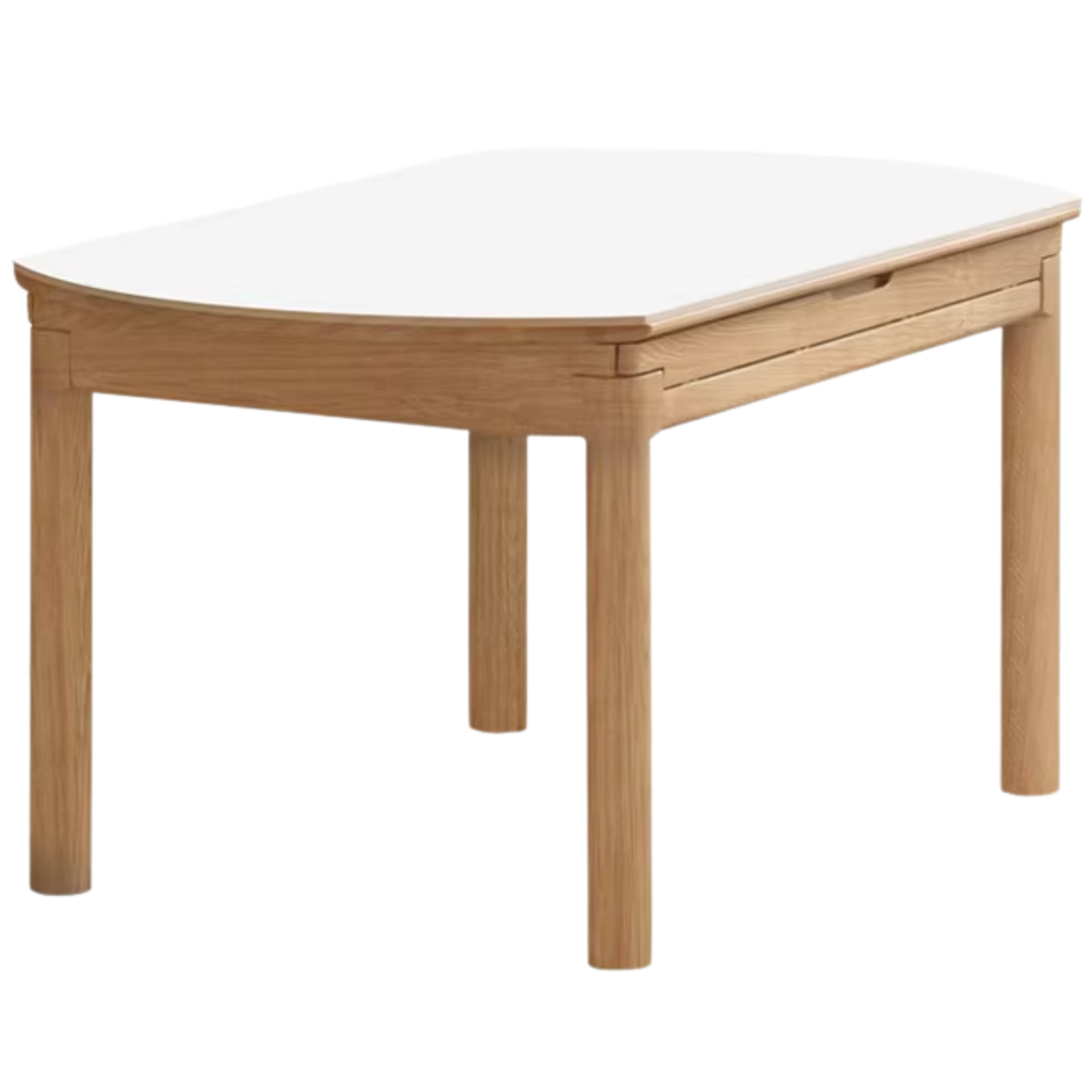 Solid Ruberwood, Oak, Ash Solid Wood Retractable Rock Plate Dining Table