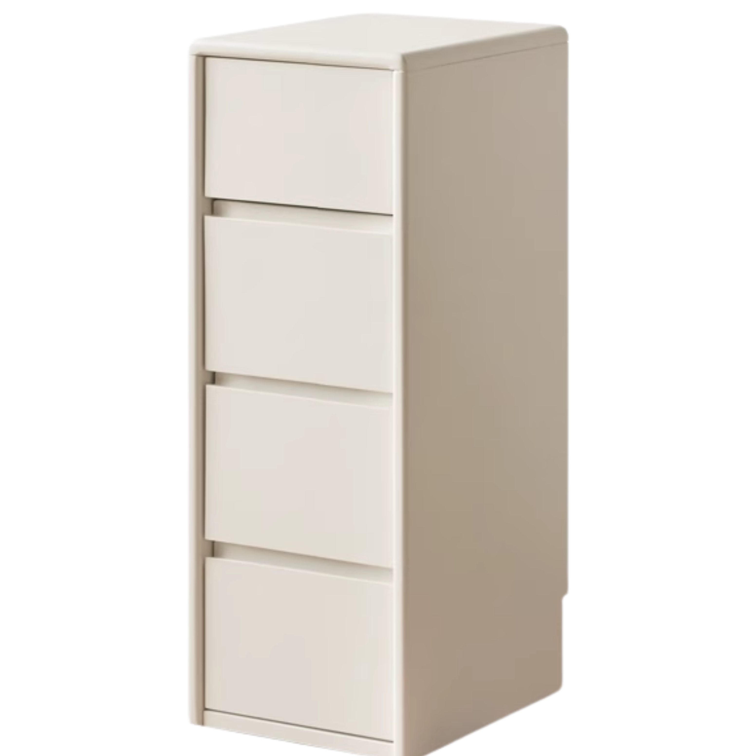 Tulip, Rubber Solid Wood White Drawer Storage Cabinet