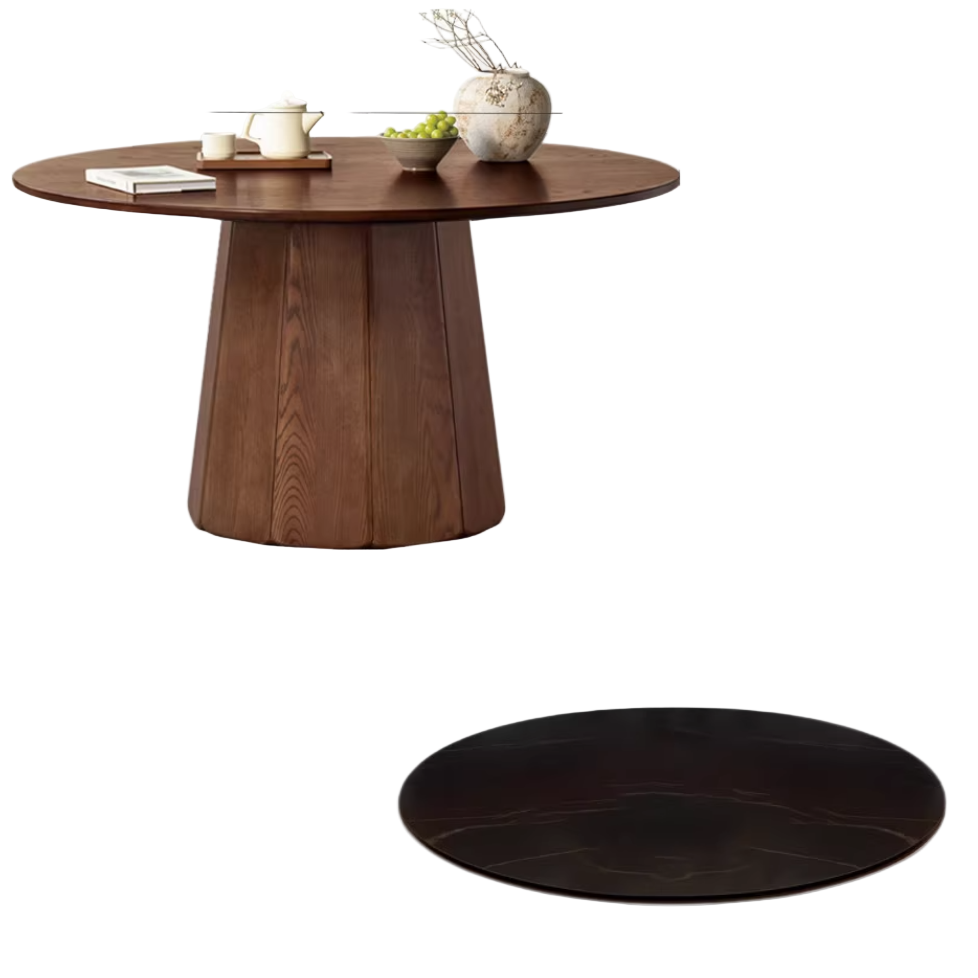 Ash, Black Walnut Solid Wood Modern Large Dining Table