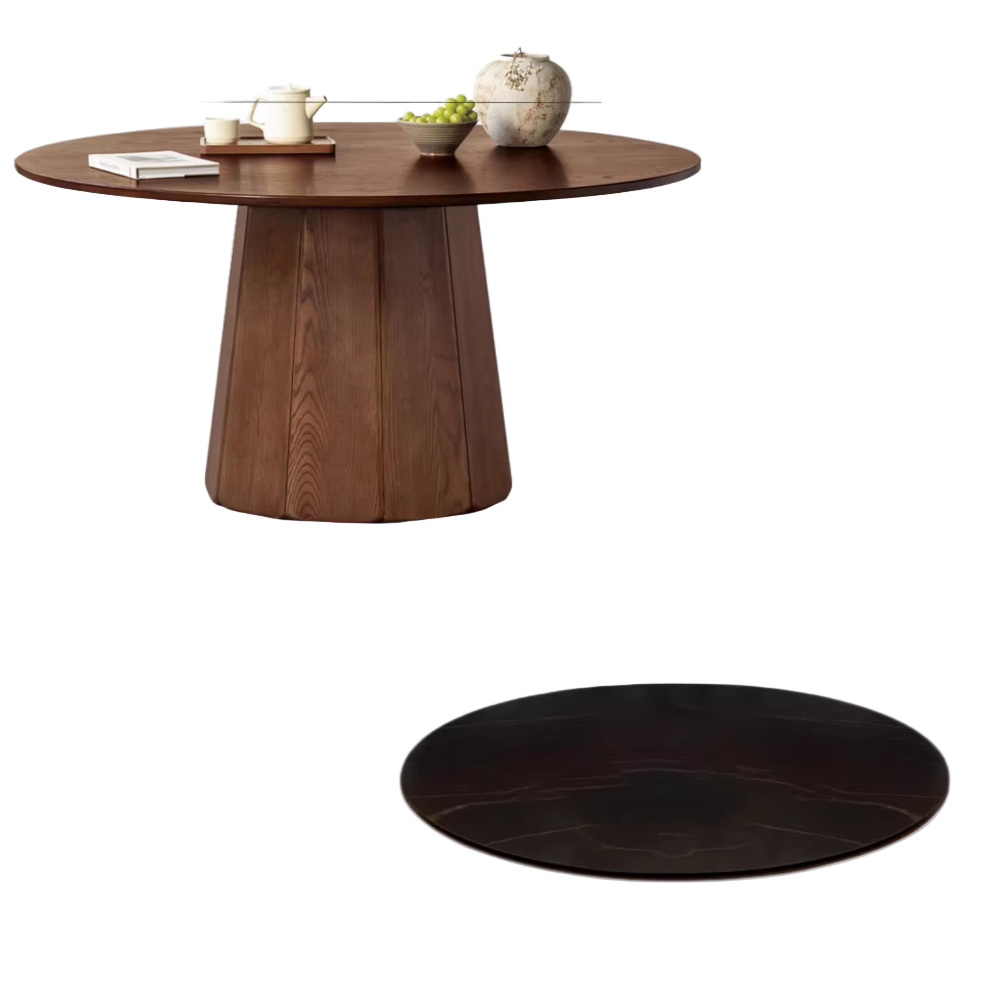 Ash, Black Walnut Solid Wood Modern Large Dining Table