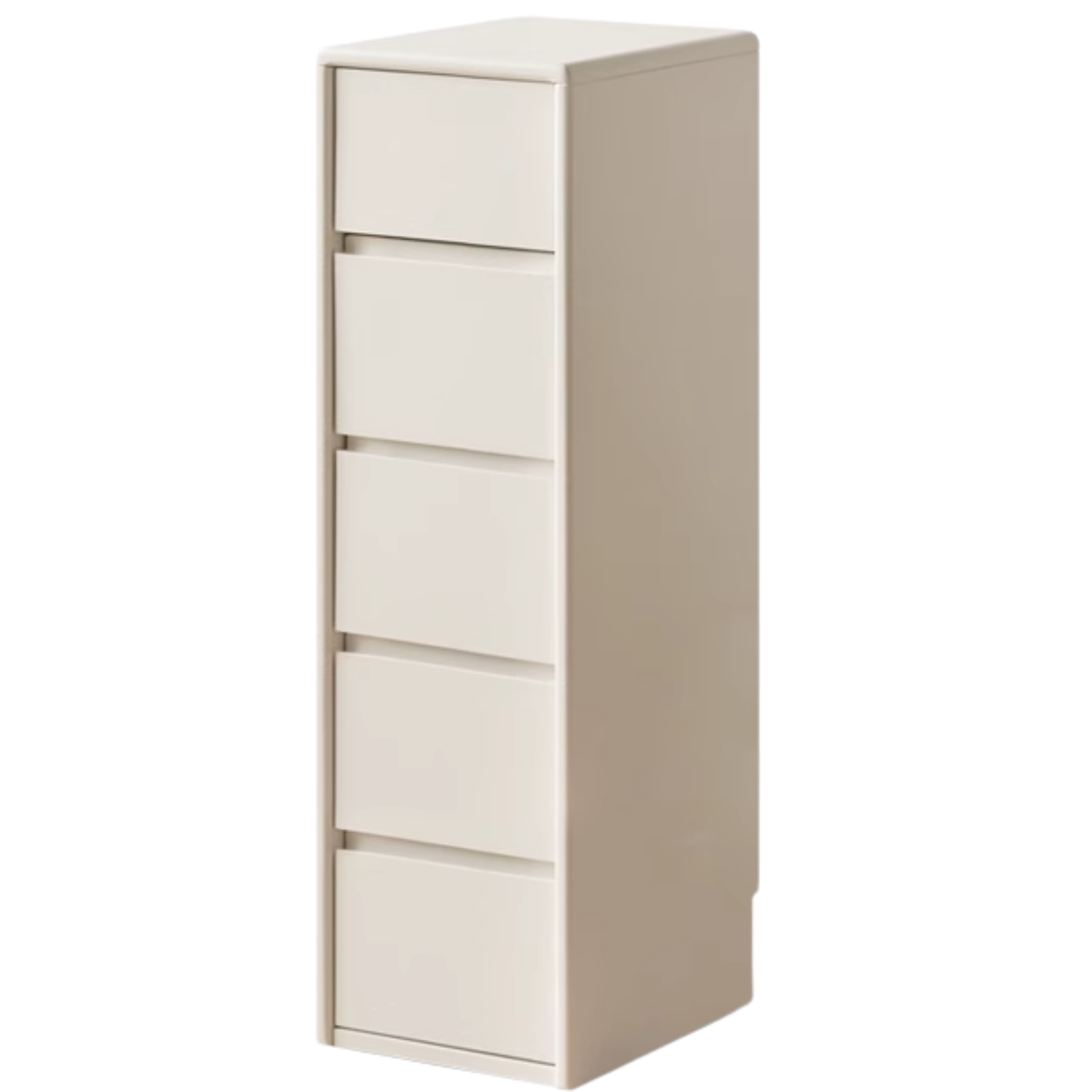 Solid Rubberwood White Drawer Storage Cabinet
