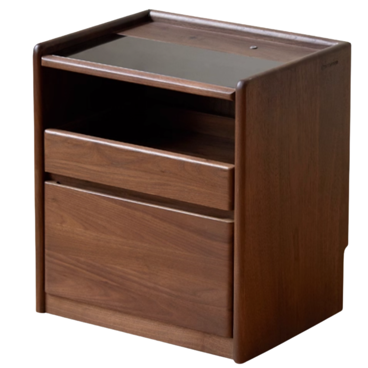 Black Walnut, Oak, Ash, Sandalwood Solid Wood Nightstand Socket, Lamp.