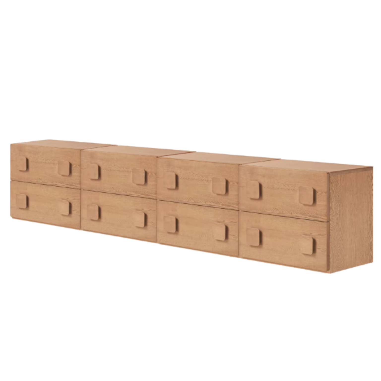 Poplar, Black Walnut, Ash, Cherry, Oak Solid Wood Retro Module Combination TV Cabinet.