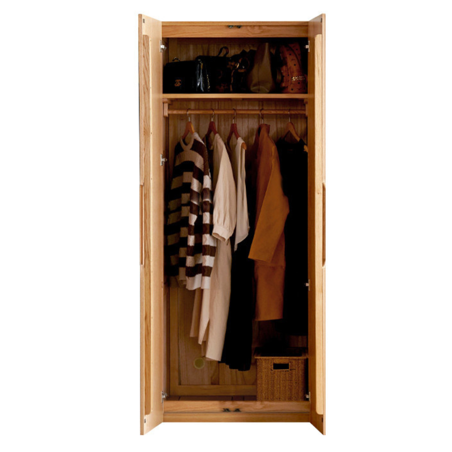 Oak Solid Wood Nordic Wardrobe.