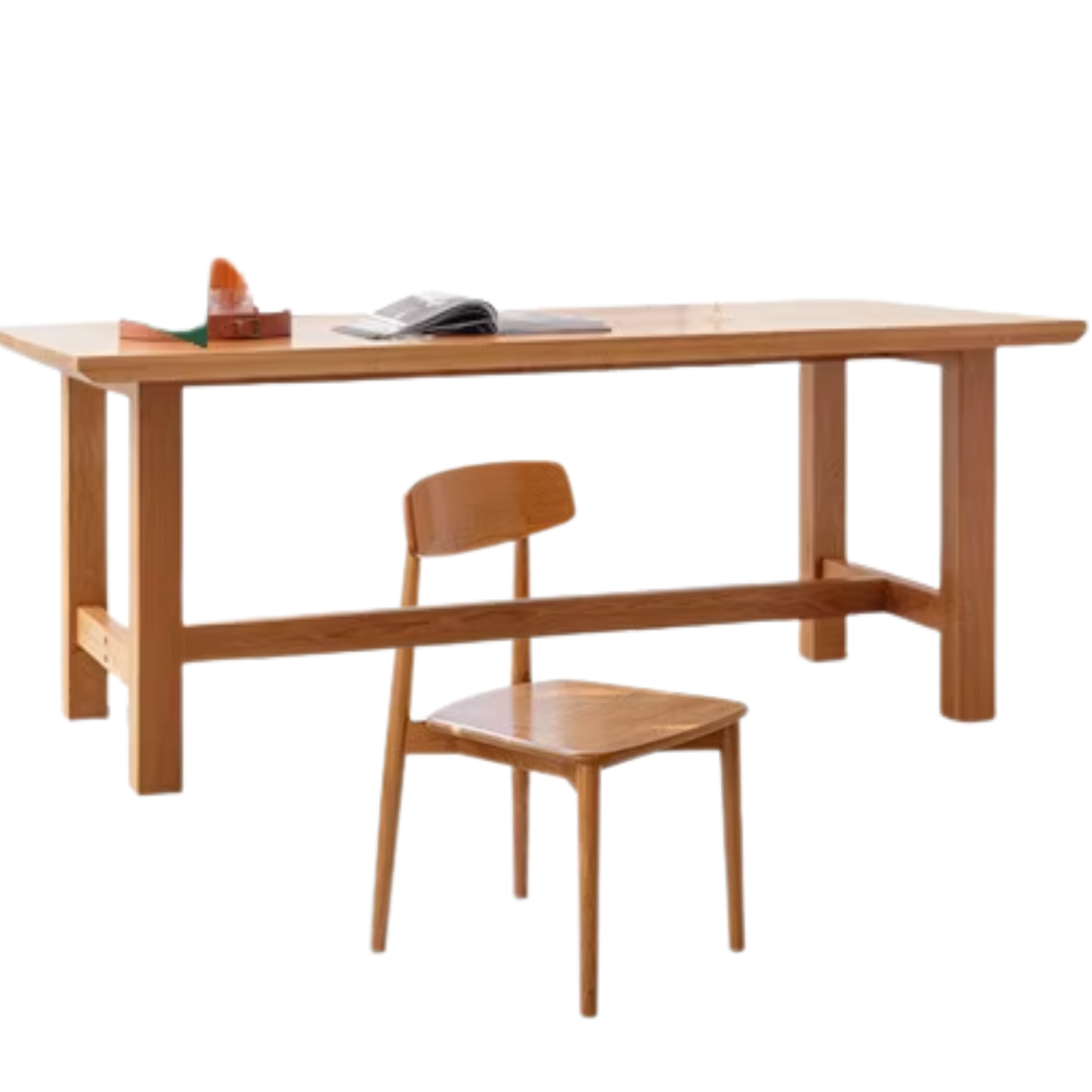 Oak, Ash, Poplar, Cherry Solid Wood Rustic Style Dining Table