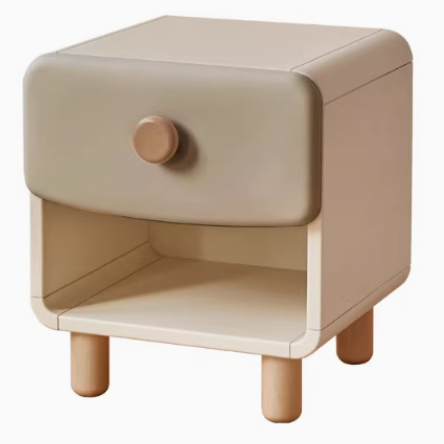 Rubberwood Solid Wood Children's Modern Nightstand