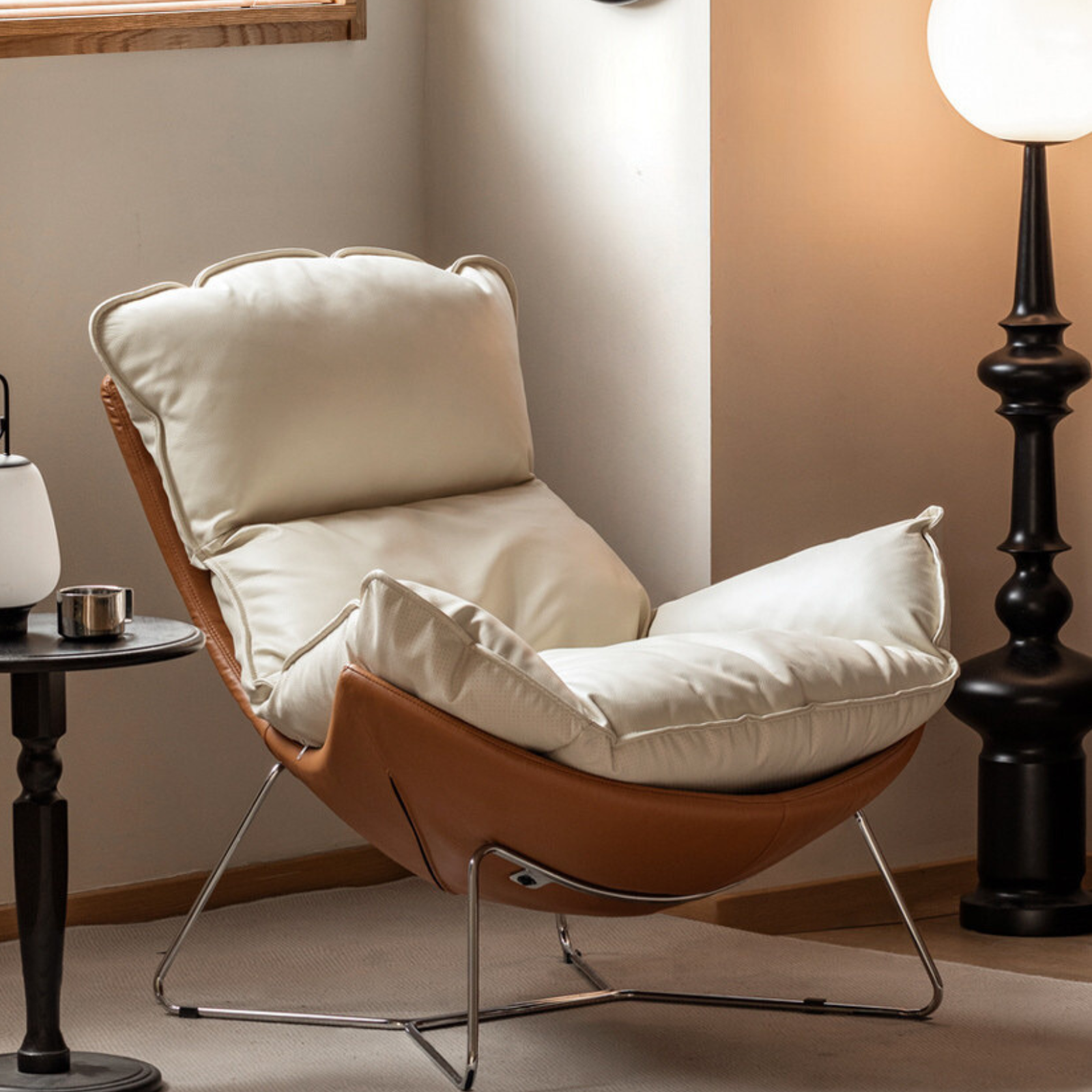 Leather Modern Simple Snail Armchair :