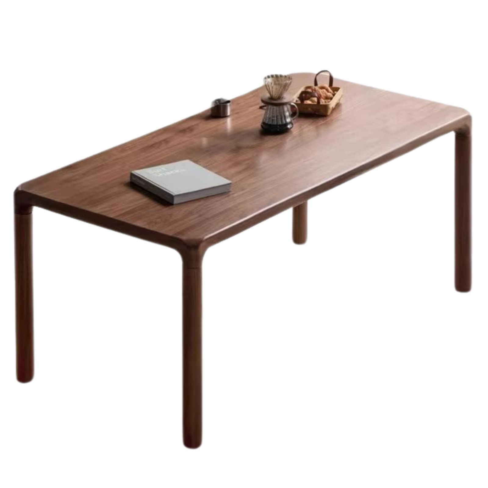 Black Walnut, Ash Solid Wood Rectangular Dining Table