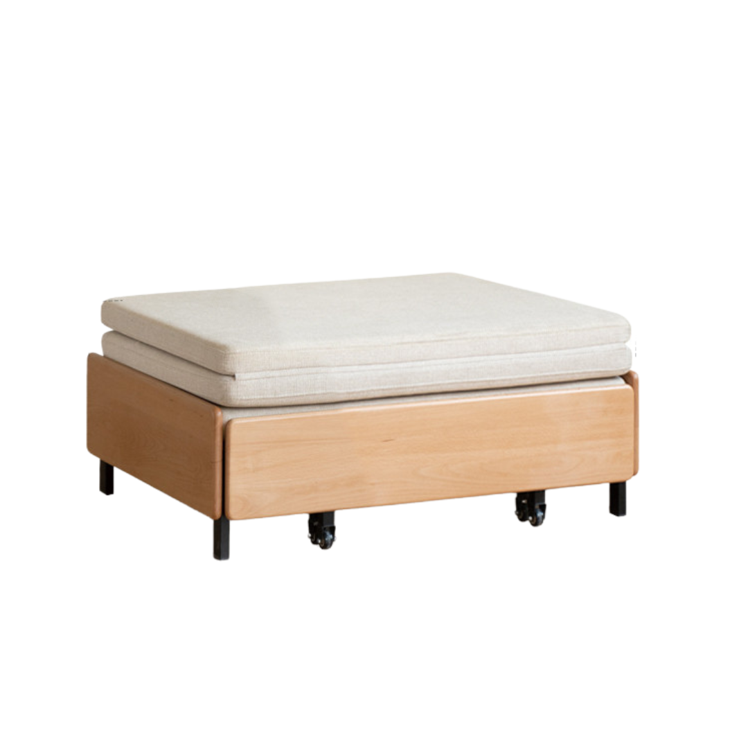 Beech Solid Wood Sofa Ull Out Retractable Single Bed.