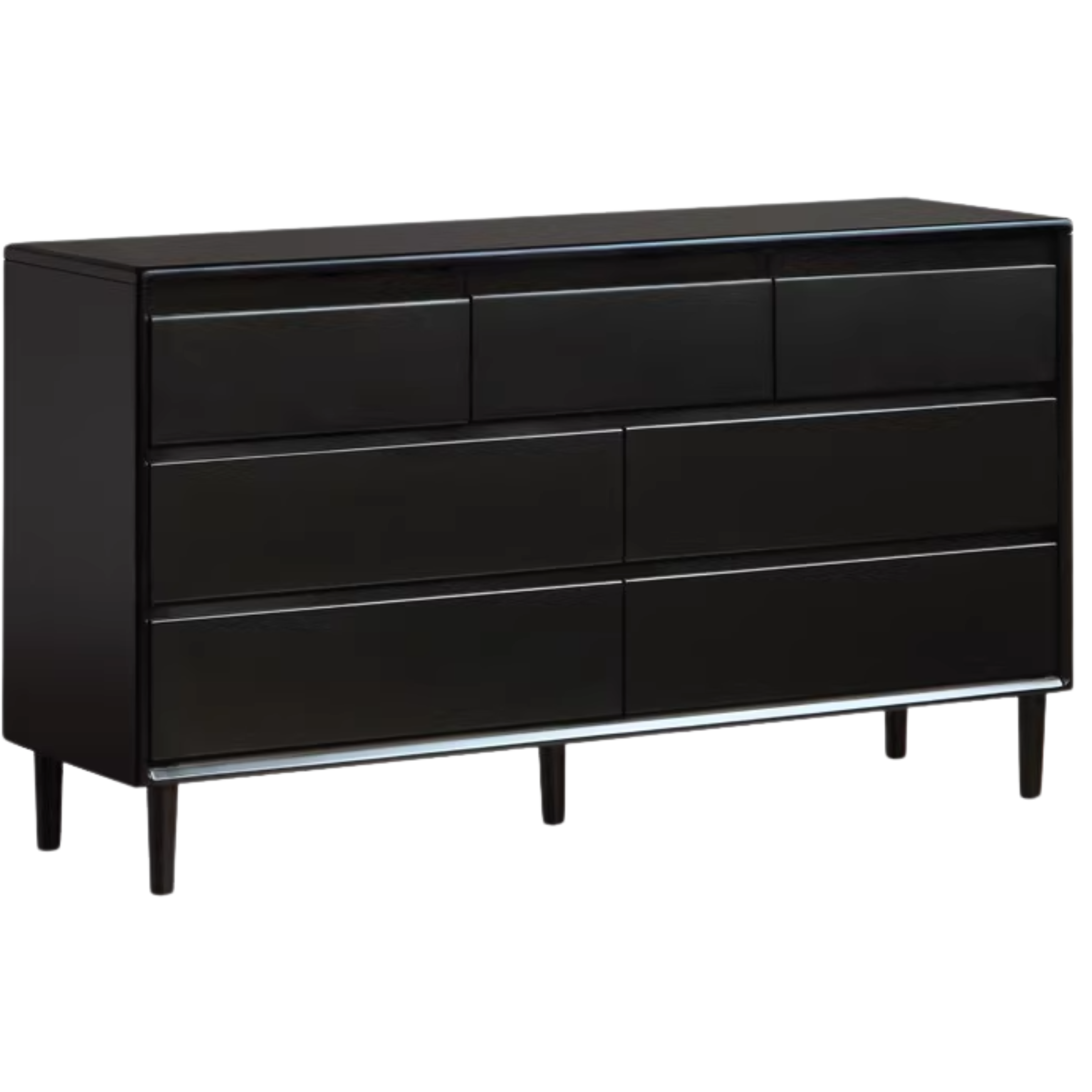 Tulipwood , Solid Rubberwood Light Luxury Gray Chest of Drawers.