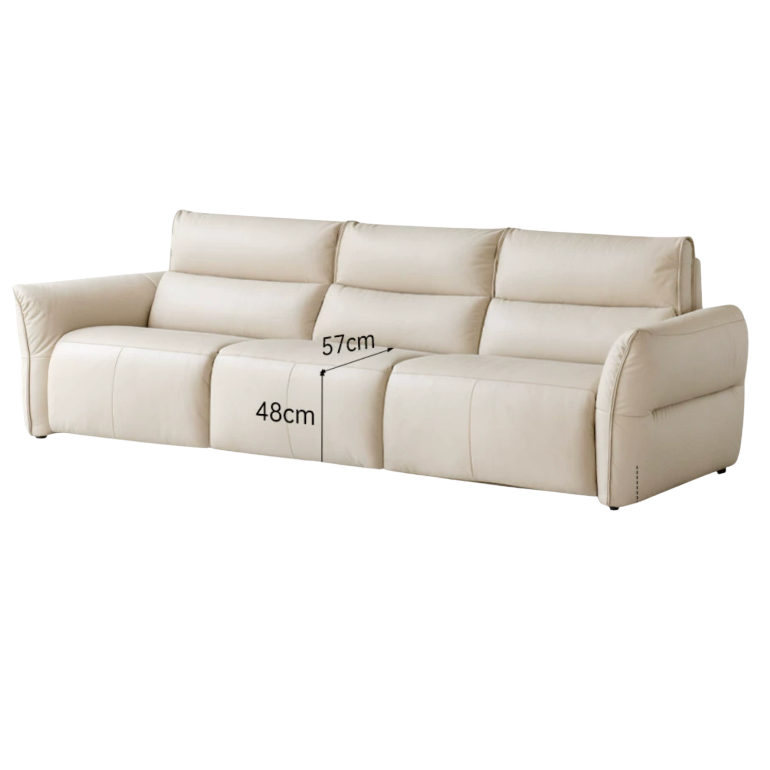 Genuine Leather Sofa Italian Light Luxury Tofu Block Sofa