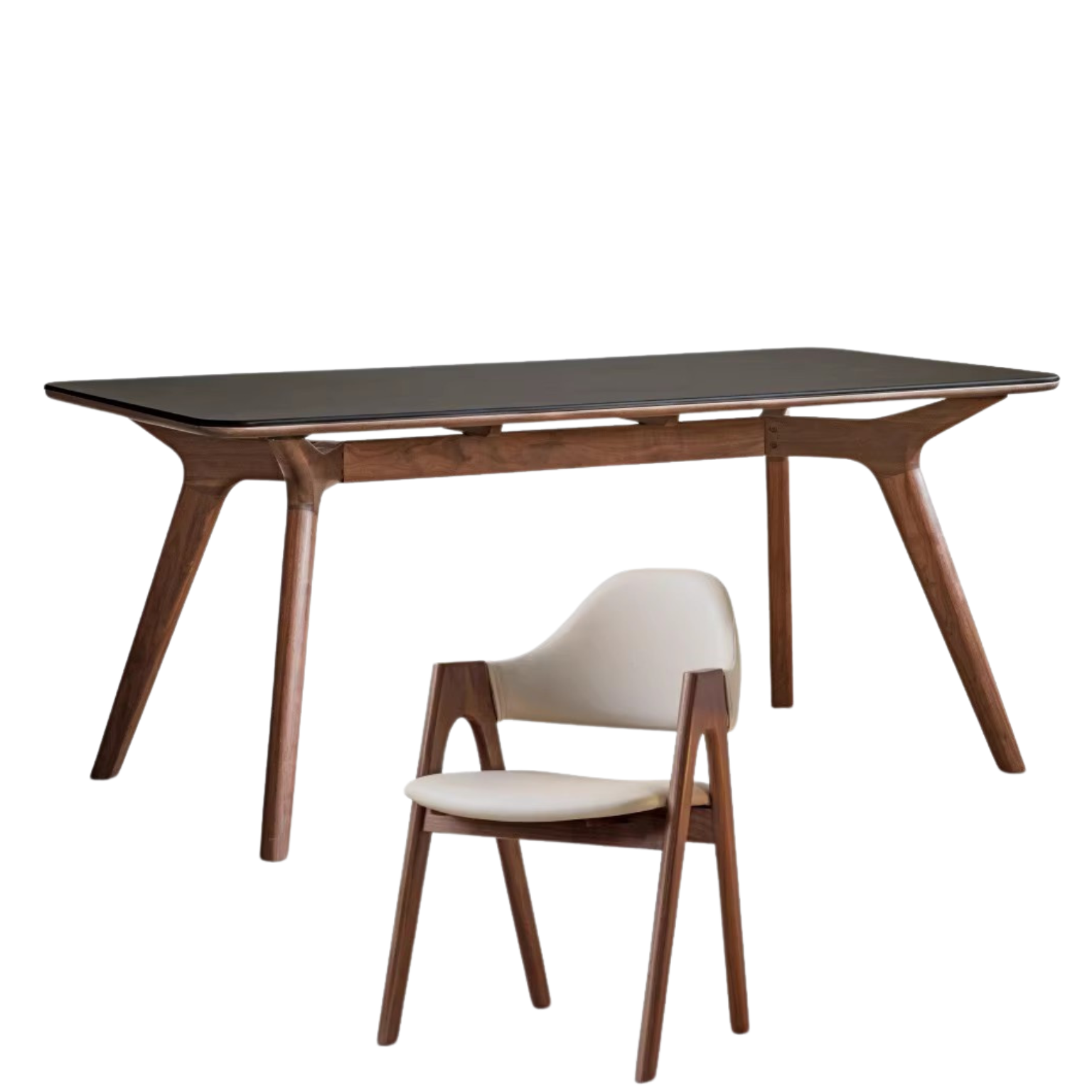Black Walnut Solid Wood Rock Slab Dining Table