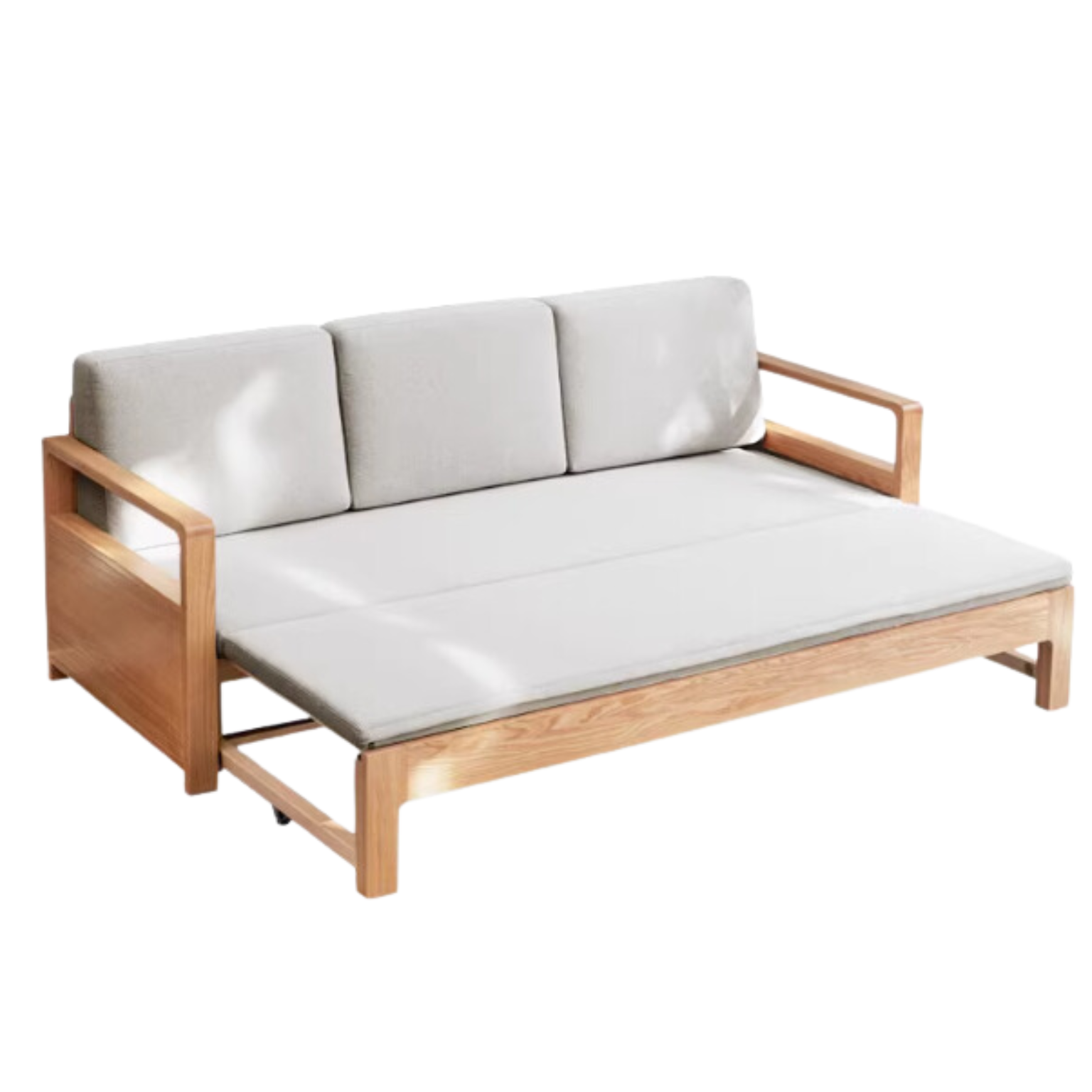 Oak, Ash Solid Woof Folding Storage Sofa Bed.