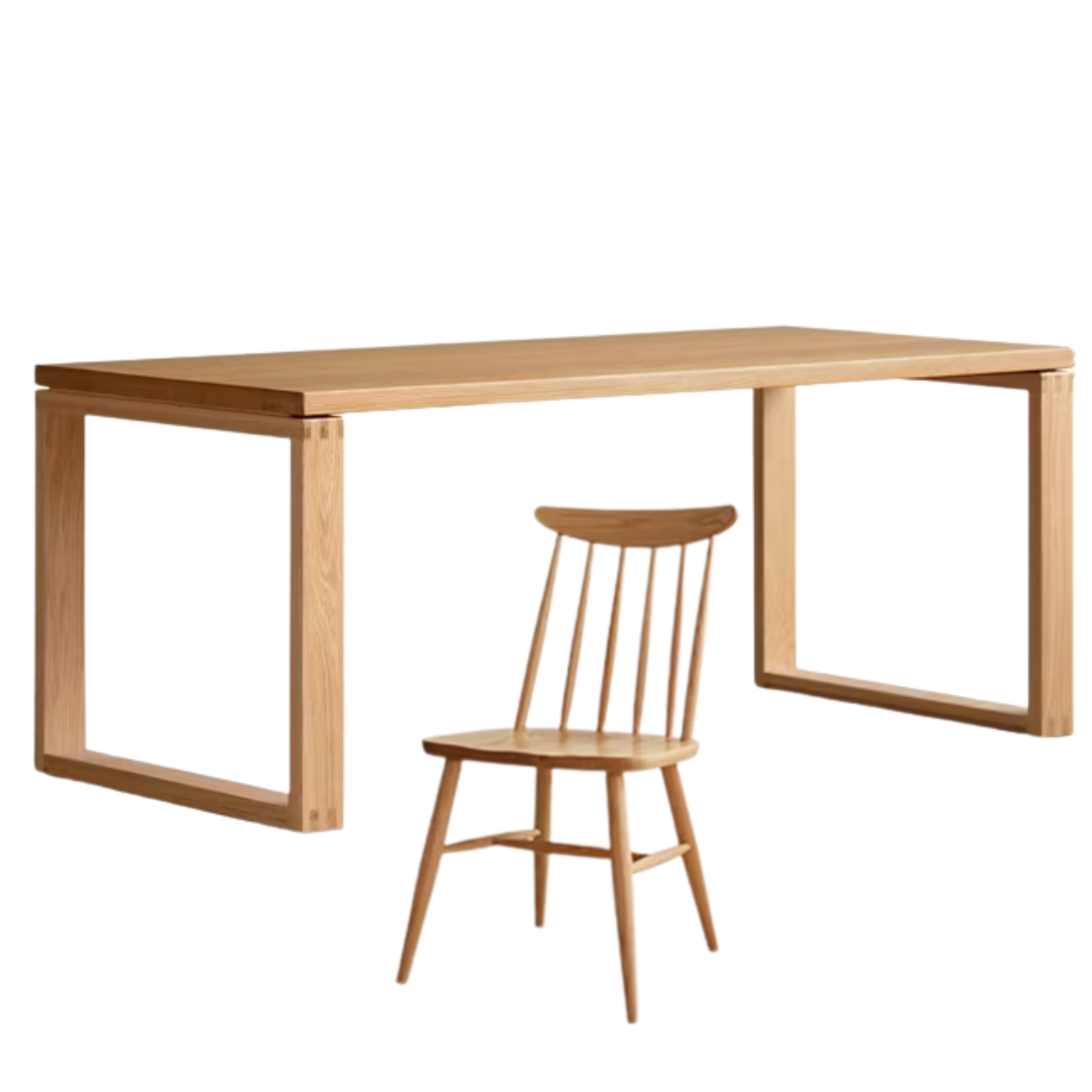 Beech, Oak Solid Wood Large Dining Table