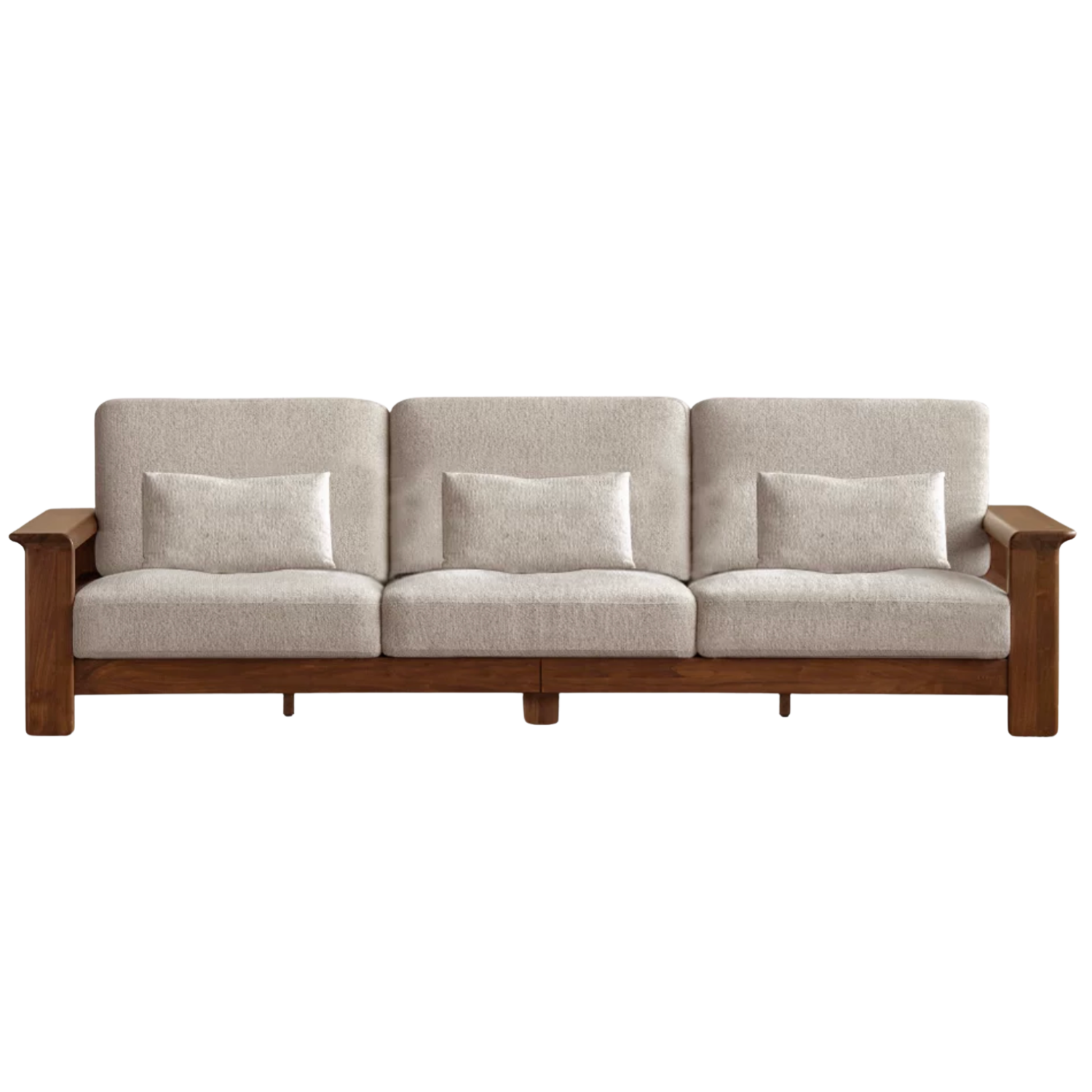 Black Walnut Solid Wood, Ash, Sandalwood, Genuine Leather, fabrics Designer Sofa with Deep, Structured Silhouette