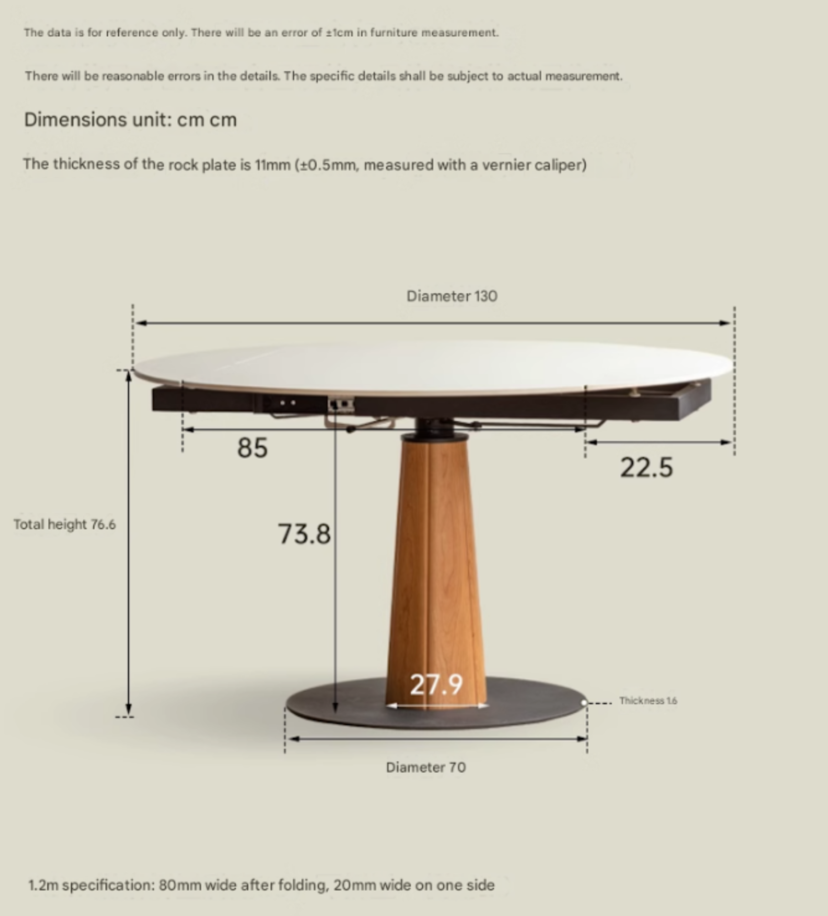 Cherry, Black Walnut, Ash Solid Wood Folding Retro Rock Plate Dining Table