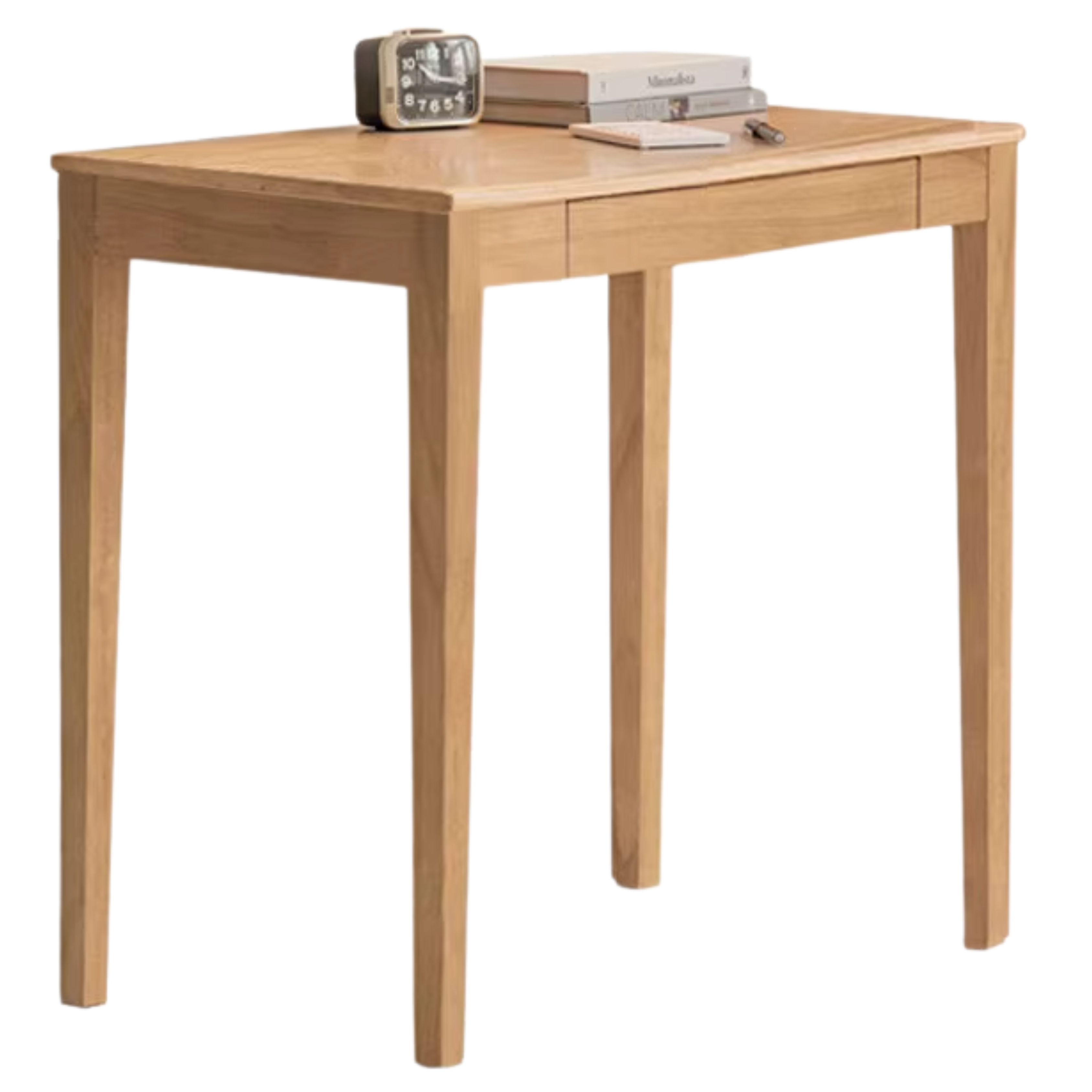 Solid Rubberwood, Oak Solid Wood Small Desk