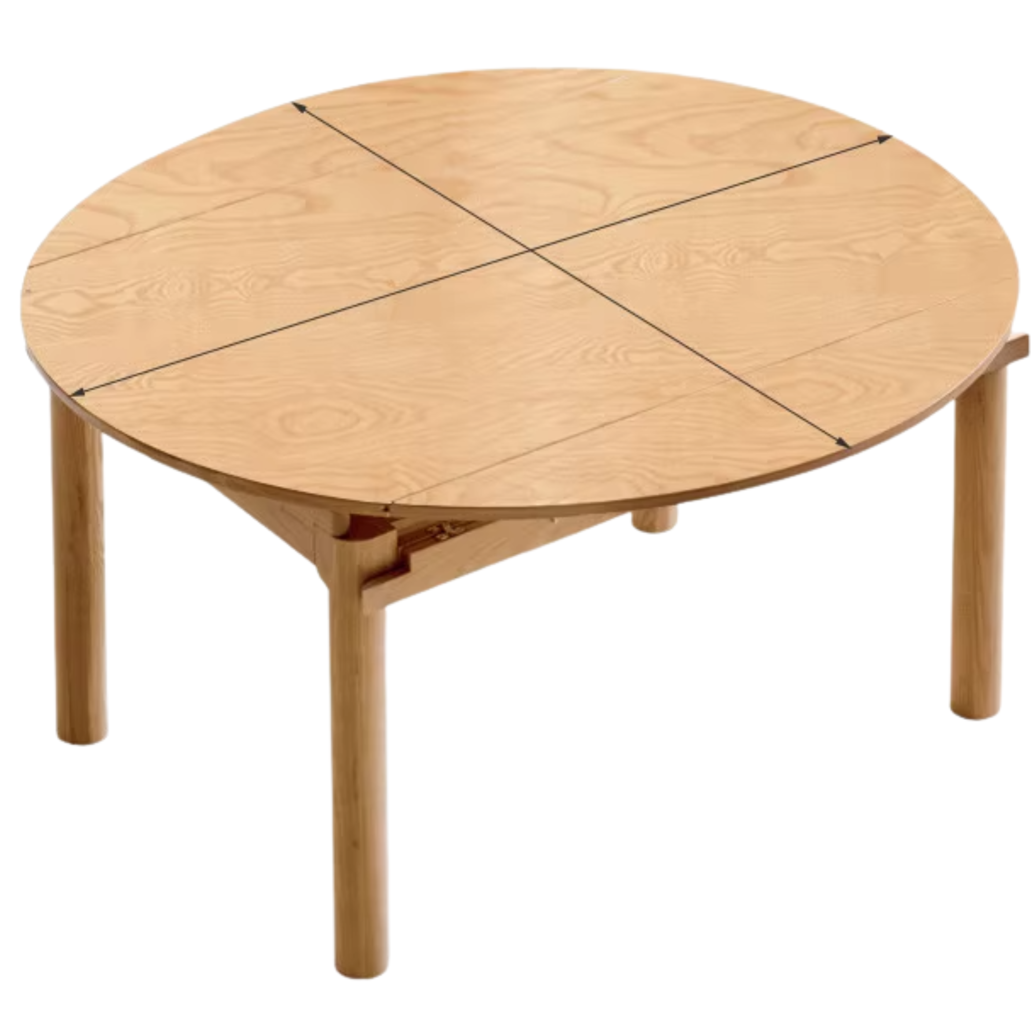 Ash, Cherry, Oak Solid Wood Folding Dining Table