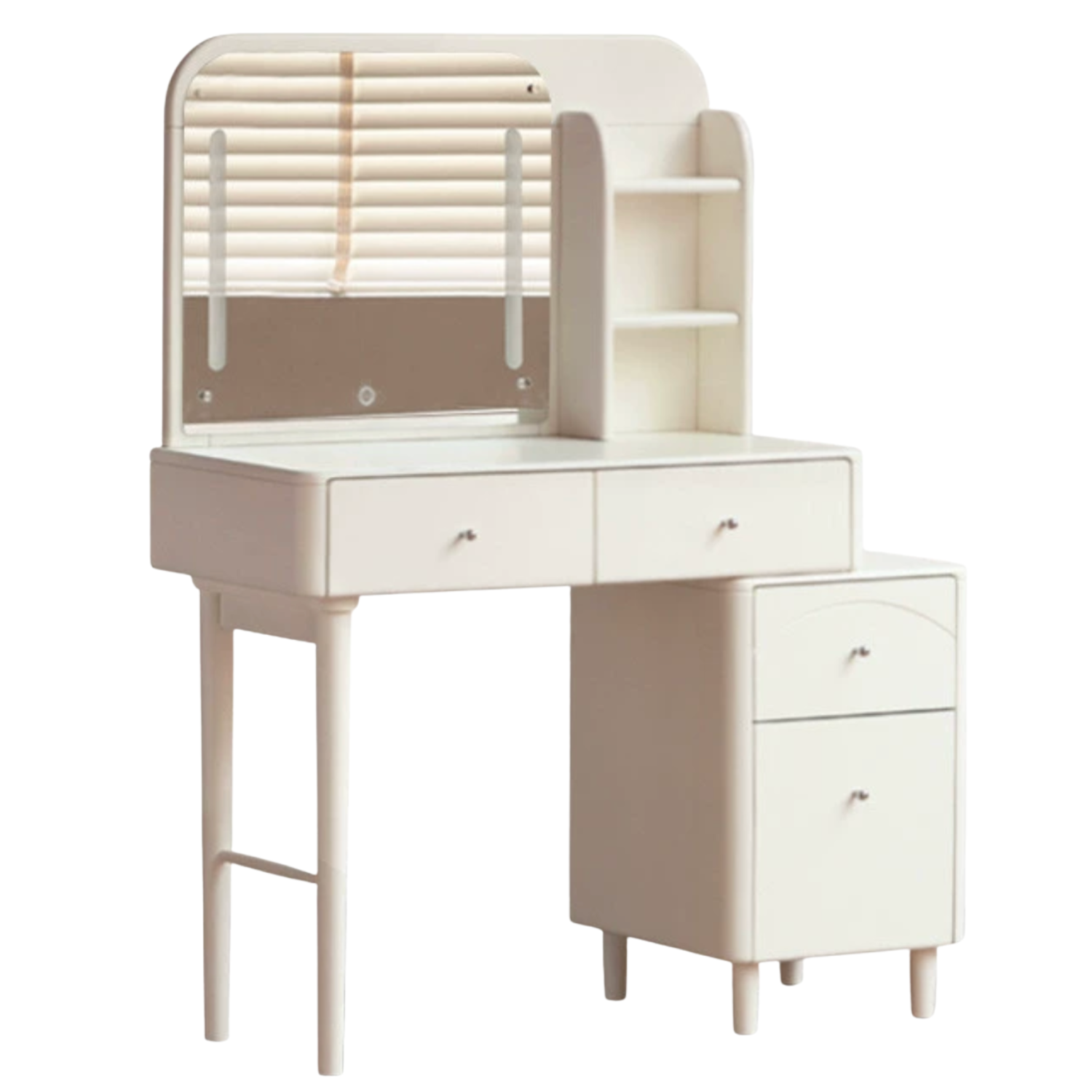 Solid Rubberwood Telescopic Multifunctional Dressing Table