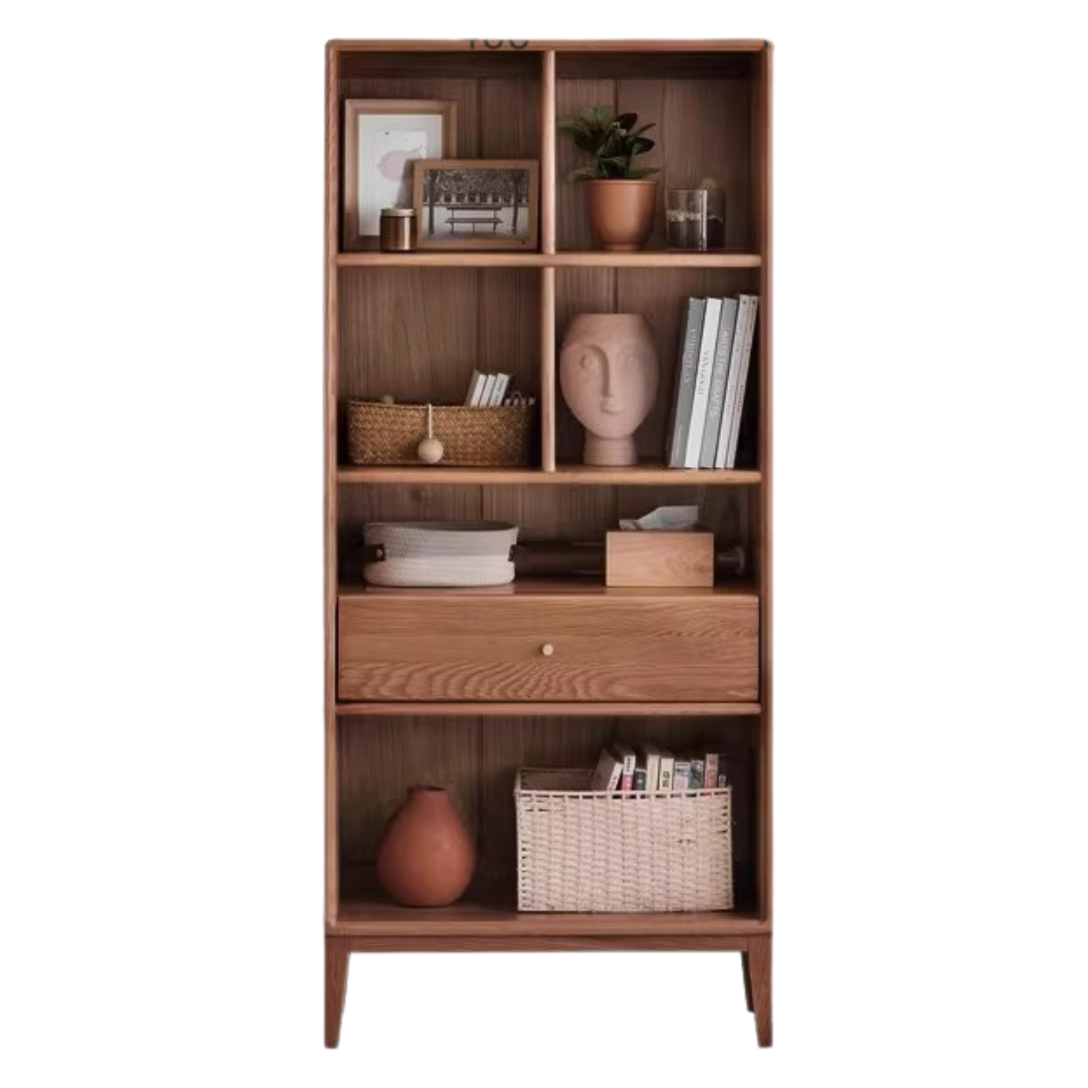 Oak Solid Wood Nordic Style Bookcase