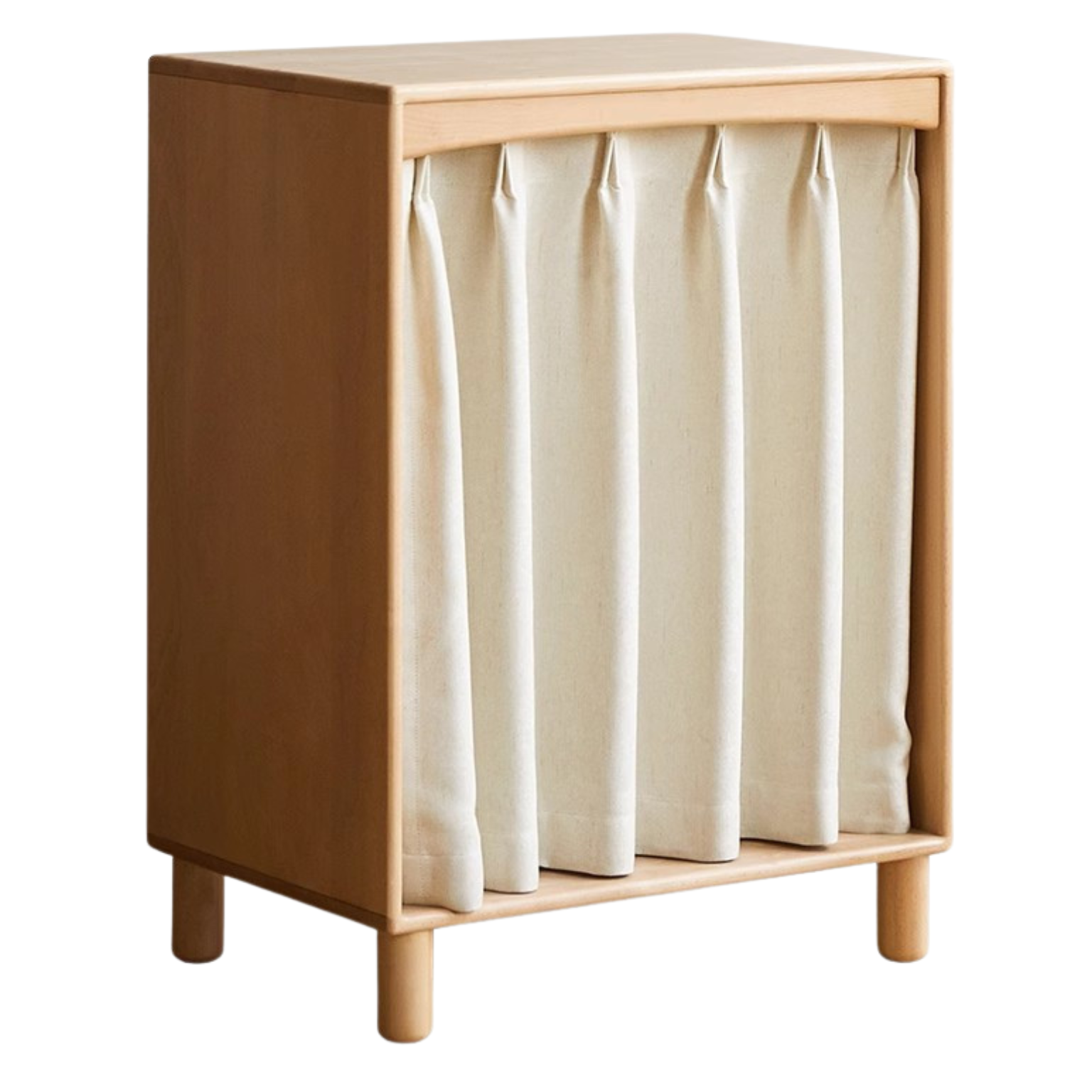 Beech, Rubber Solid Wood Children's Wardrobe,Combination Storage Cabinet