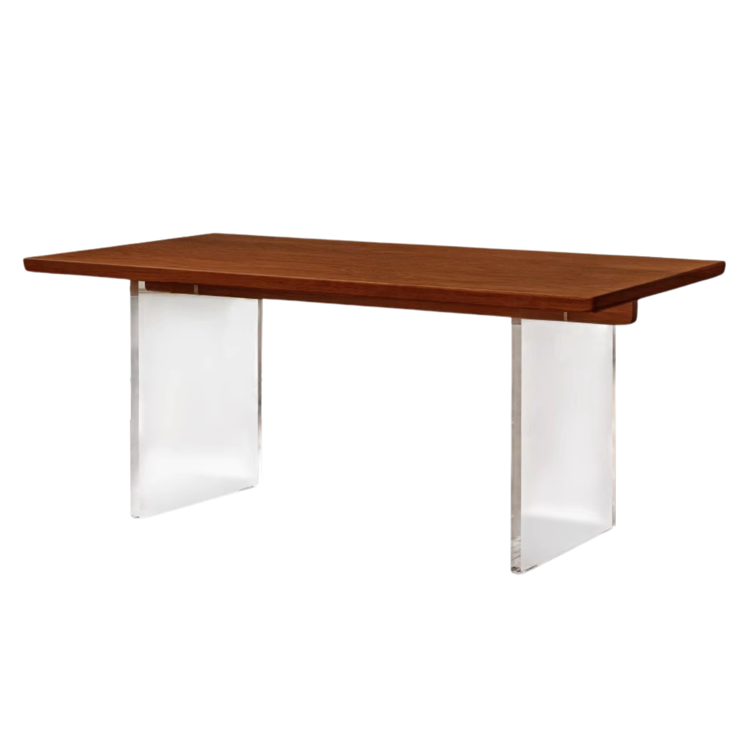 Oak, Cherry Solid Wood Acrylic Suspended Dining Table
