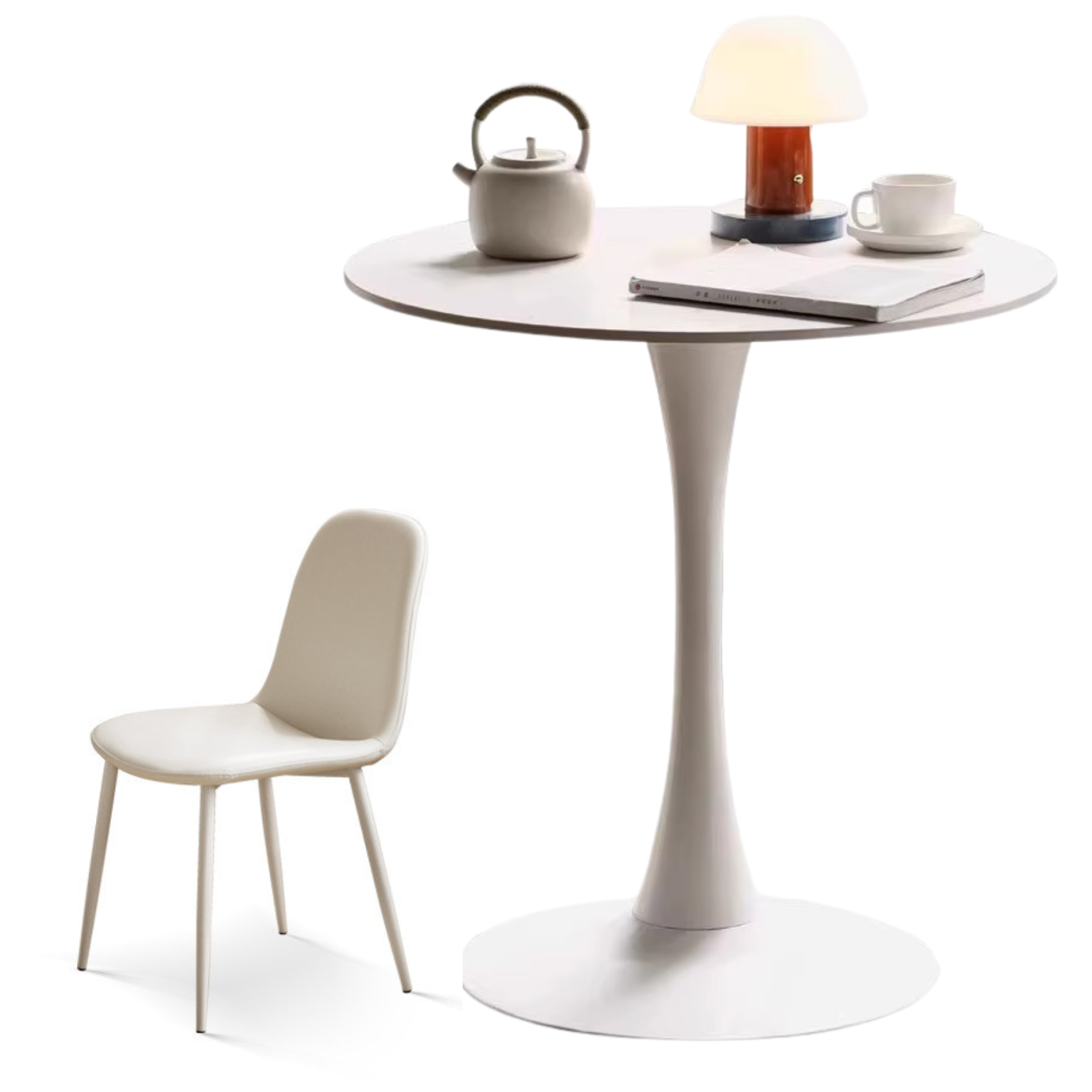 Rock Slab Top Small Round Side Table