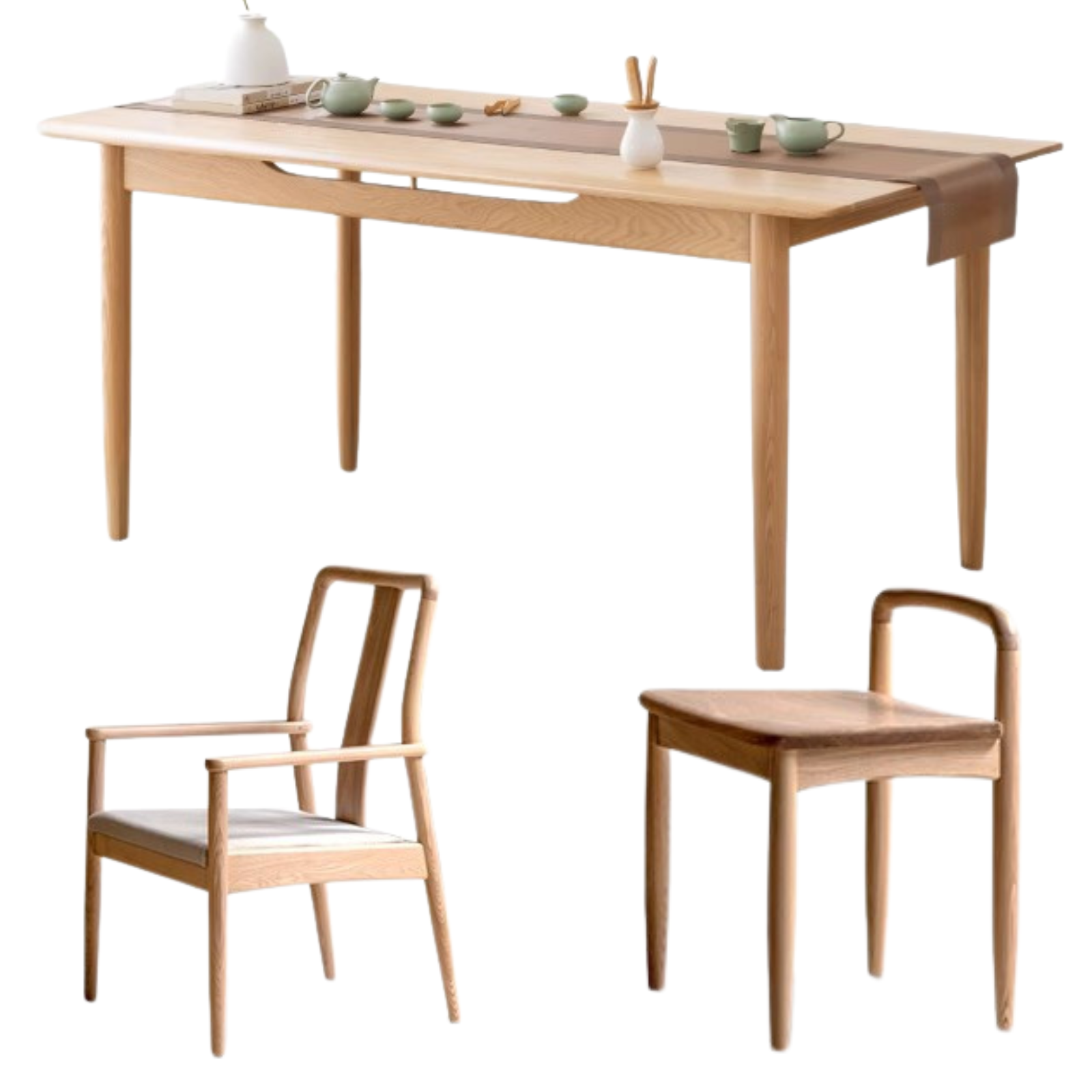 Oak, Ash Solid Wood Tea Maker Integrated Tea Table