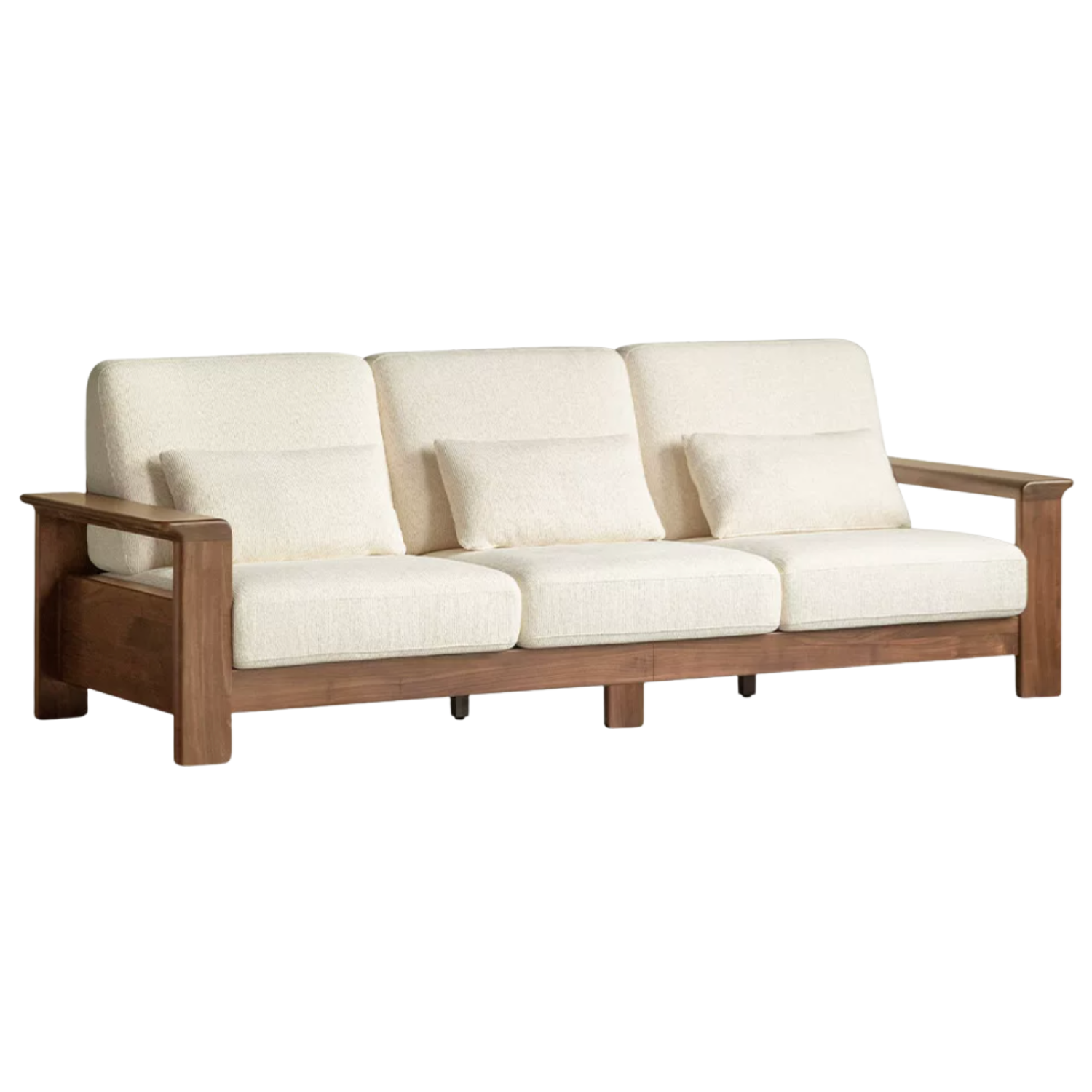 Black Walnut Solid Wood, Ash, Sandalwood, Genuine Leather, fabrics Designer Sofa with Deep, Structured Silhouette