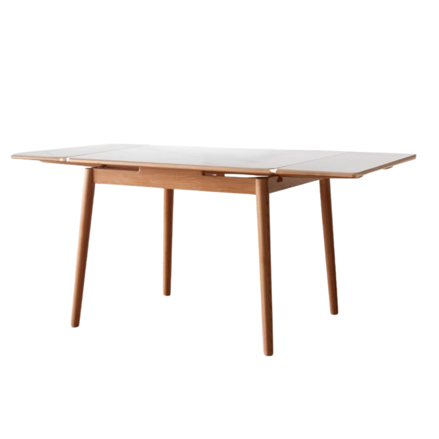Oak Solid Wood Retractable Large Tabletop Dining Table