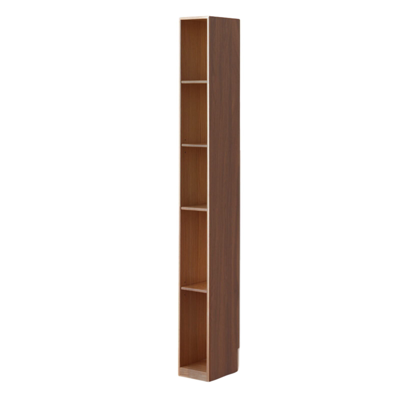 Oak, Rubber Solid Wood Ultra Narrow Bookcase