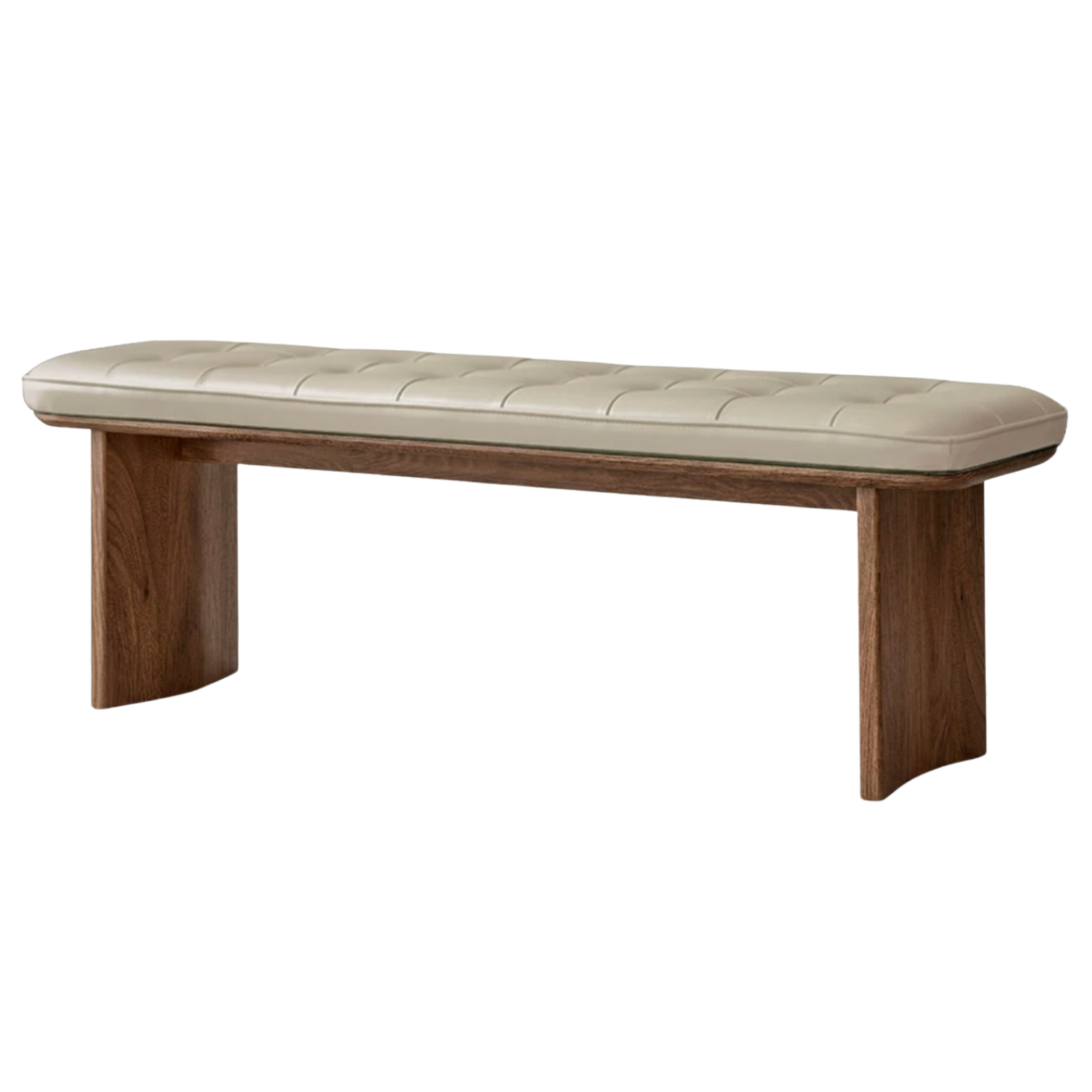 Black Walnut, Ash, Oak Solid Wood Luxury First-Layer Yellow Cowhide Seat Bench
