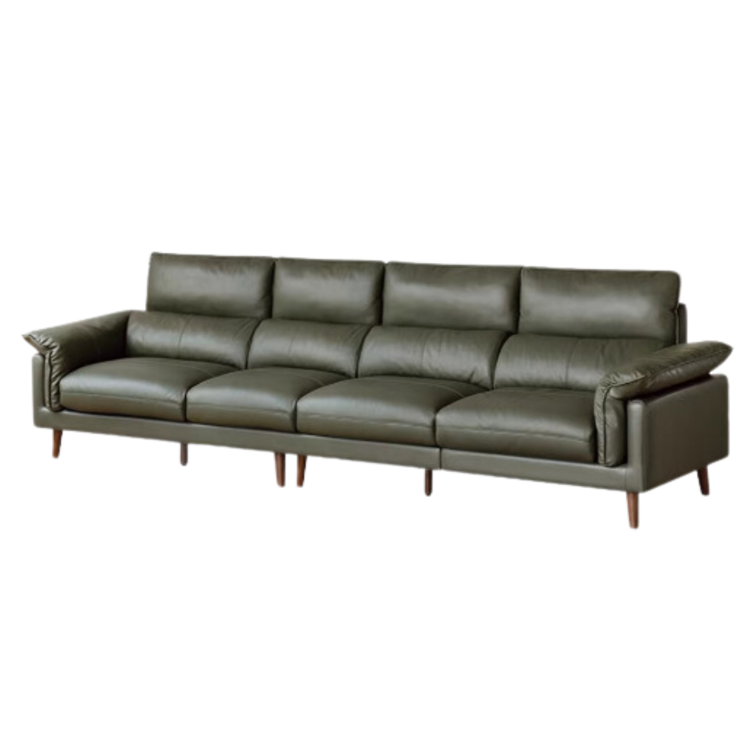 Fabric, Leather Modern White Down Sofa.
