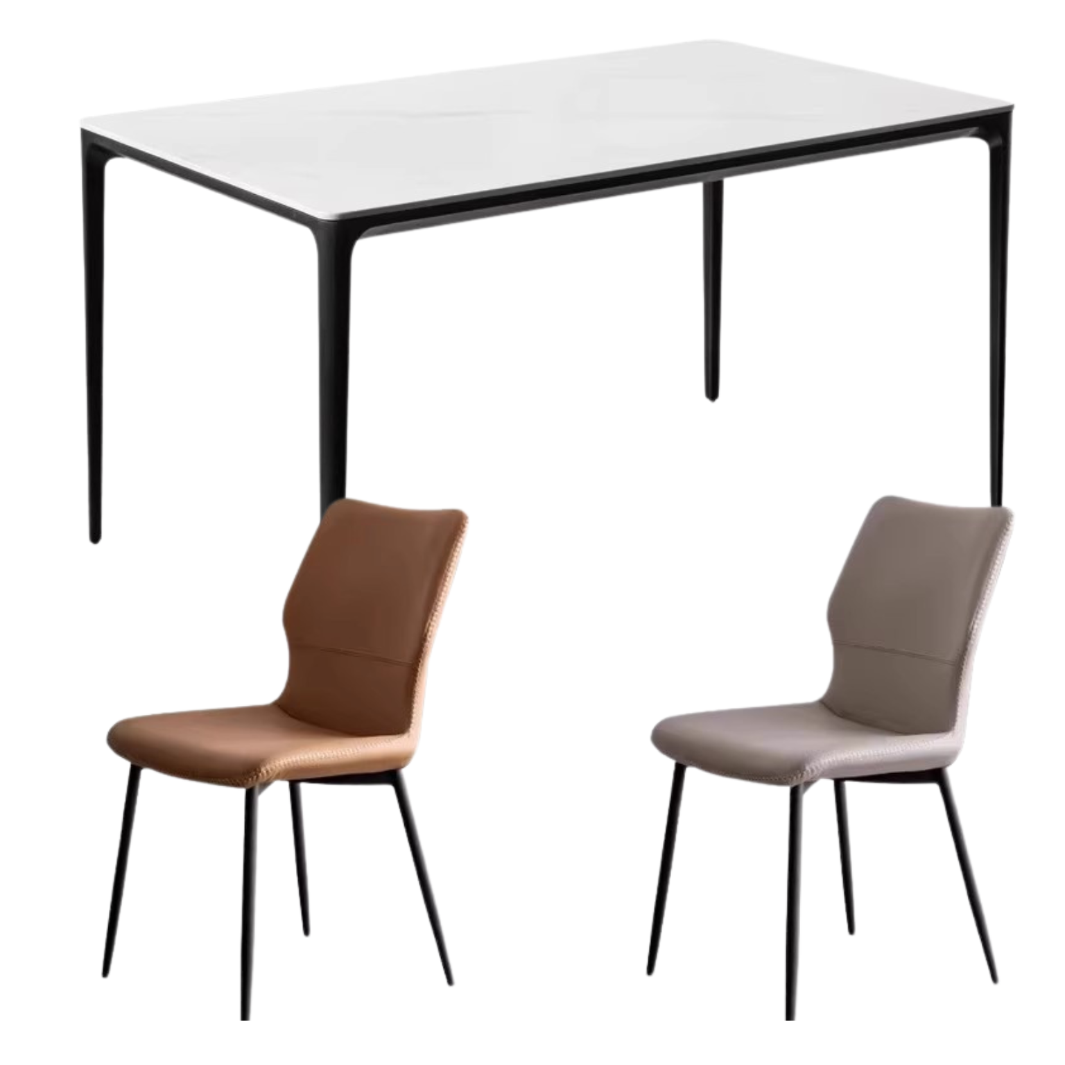 Metal Rock Plate Slate Italian Light Luxury Dining Table